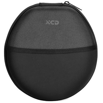xcd eva headphone case with lycra pocket & airline audio adaptor/splitter