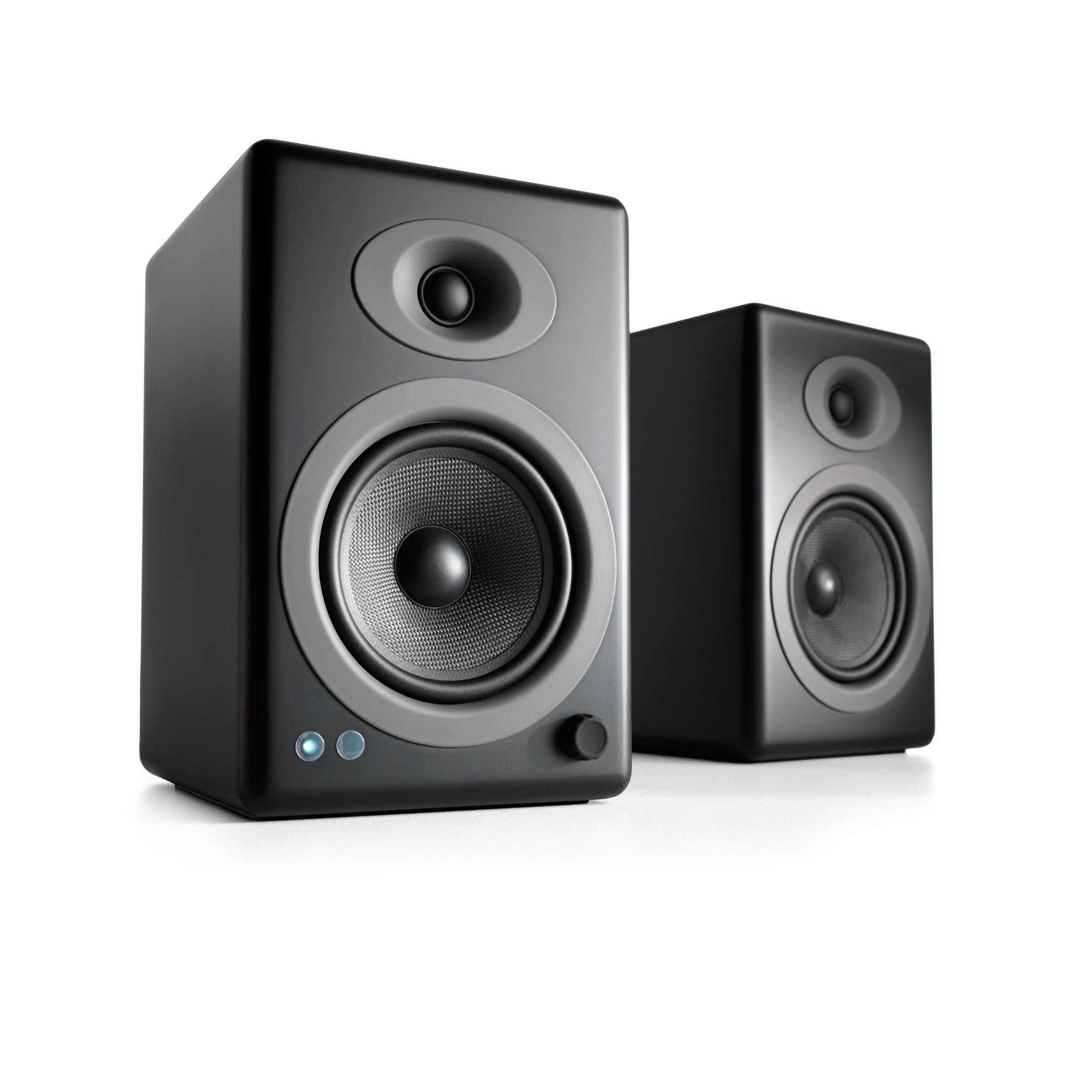 audioengine a5+ wireless powered bookshelf speakers (satin black)