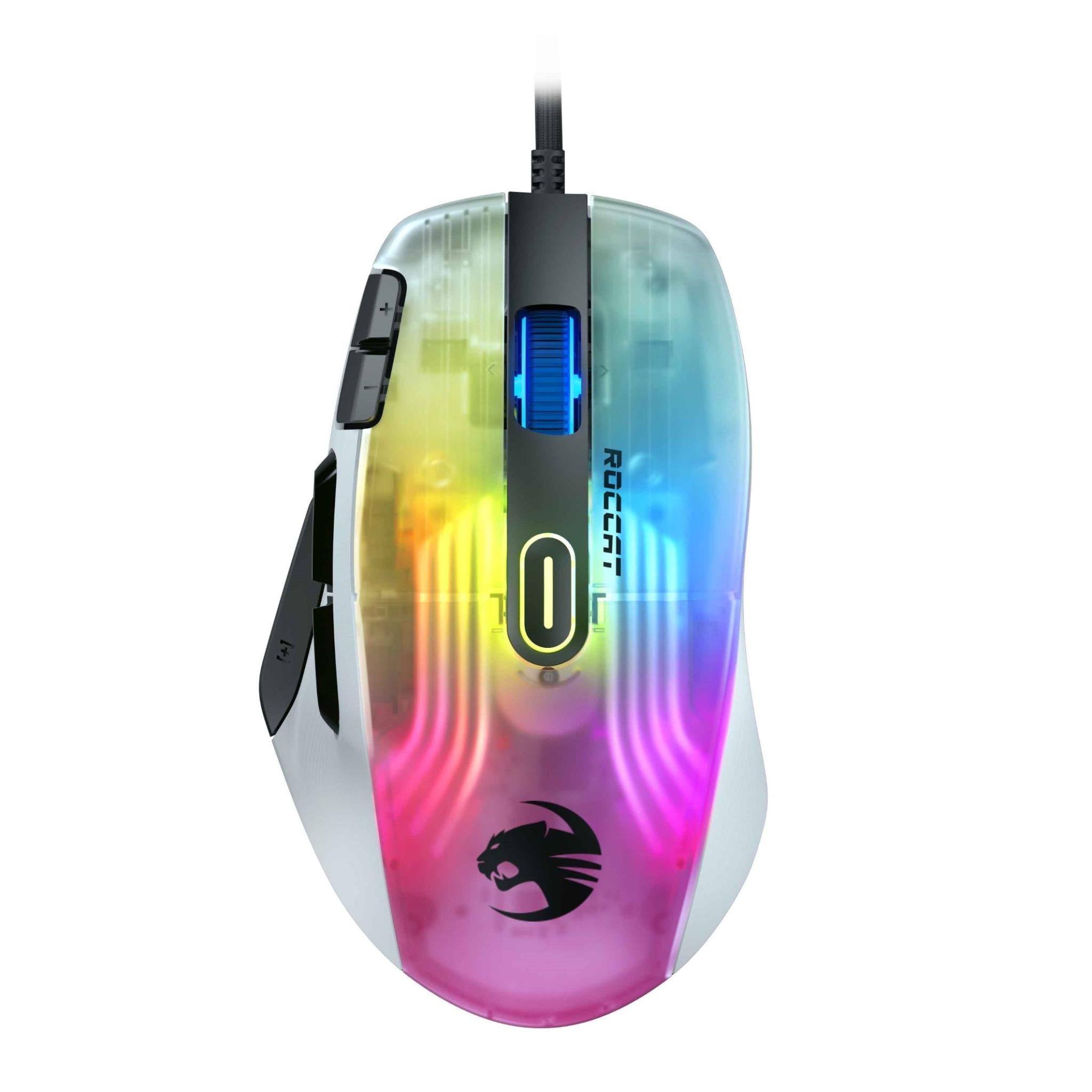 roccat kone xp ergonomic performance 3d lighting rgb wired gaming mouse (white)