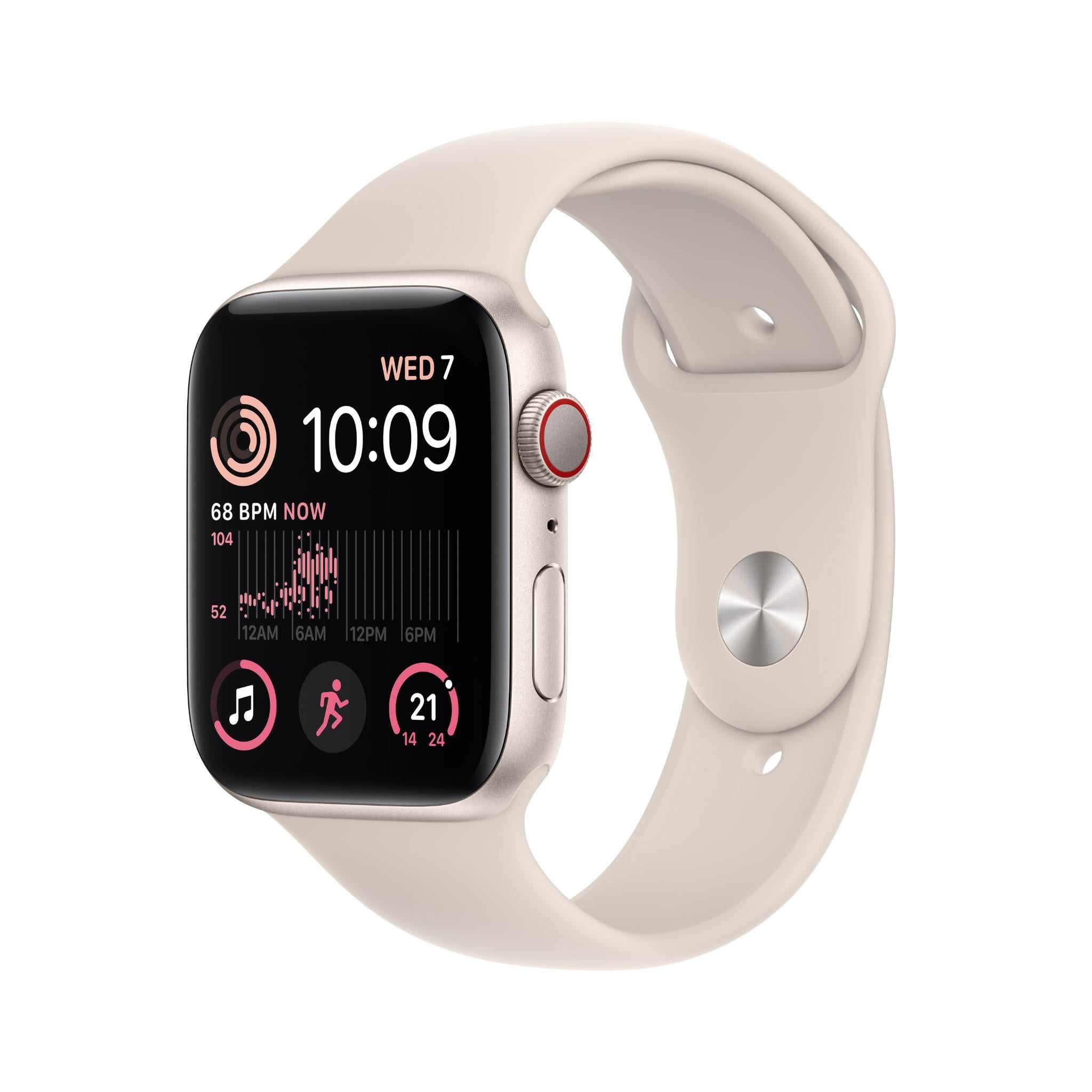 apple watch se 44mm starlight aluminium case gps + cellular [2022]