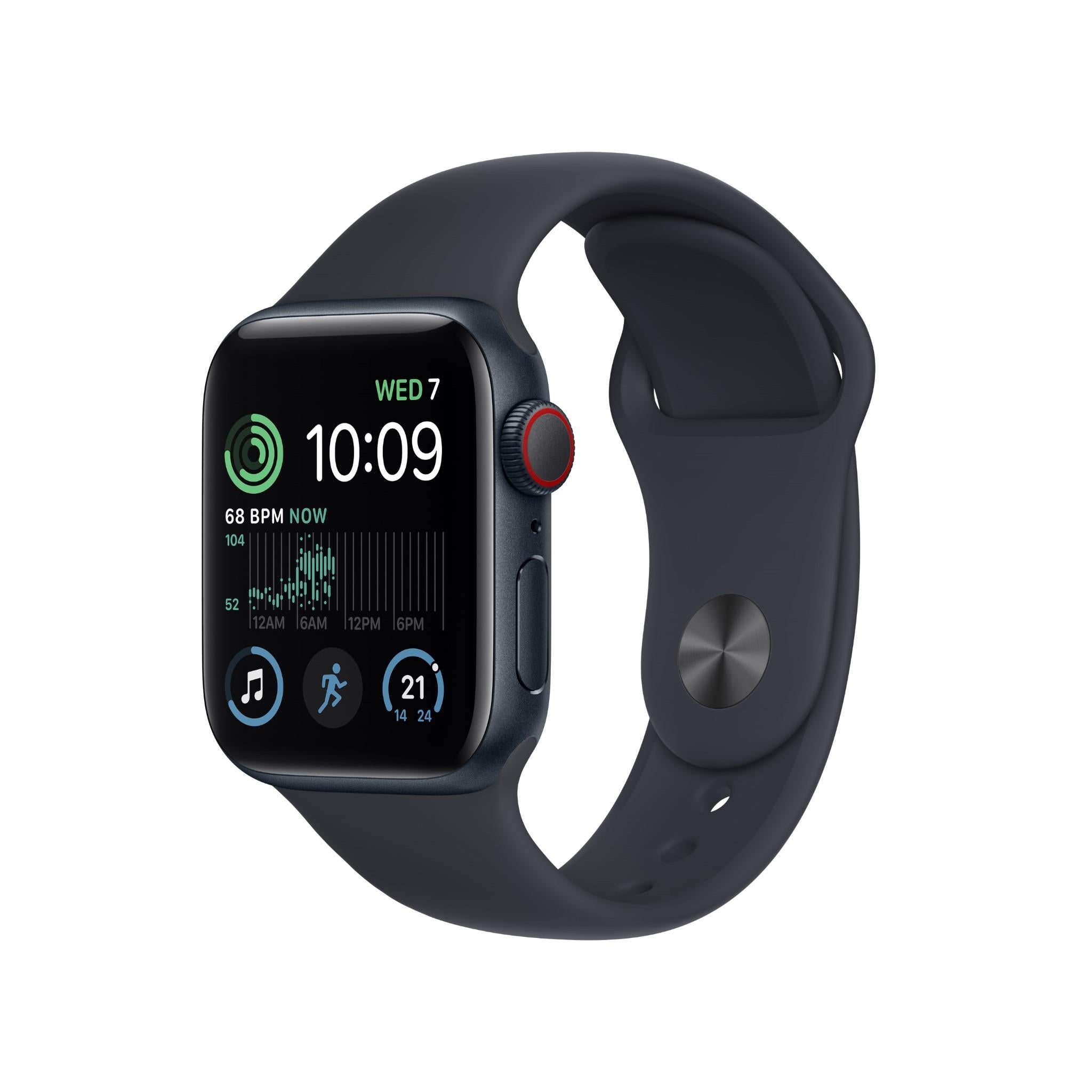 apple watch se 40mm midnight aluminium case gps + cellular [2022]