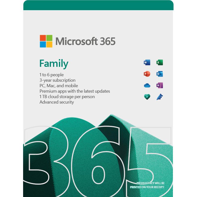 microsoft 365 family 3 year subscription [digital download]