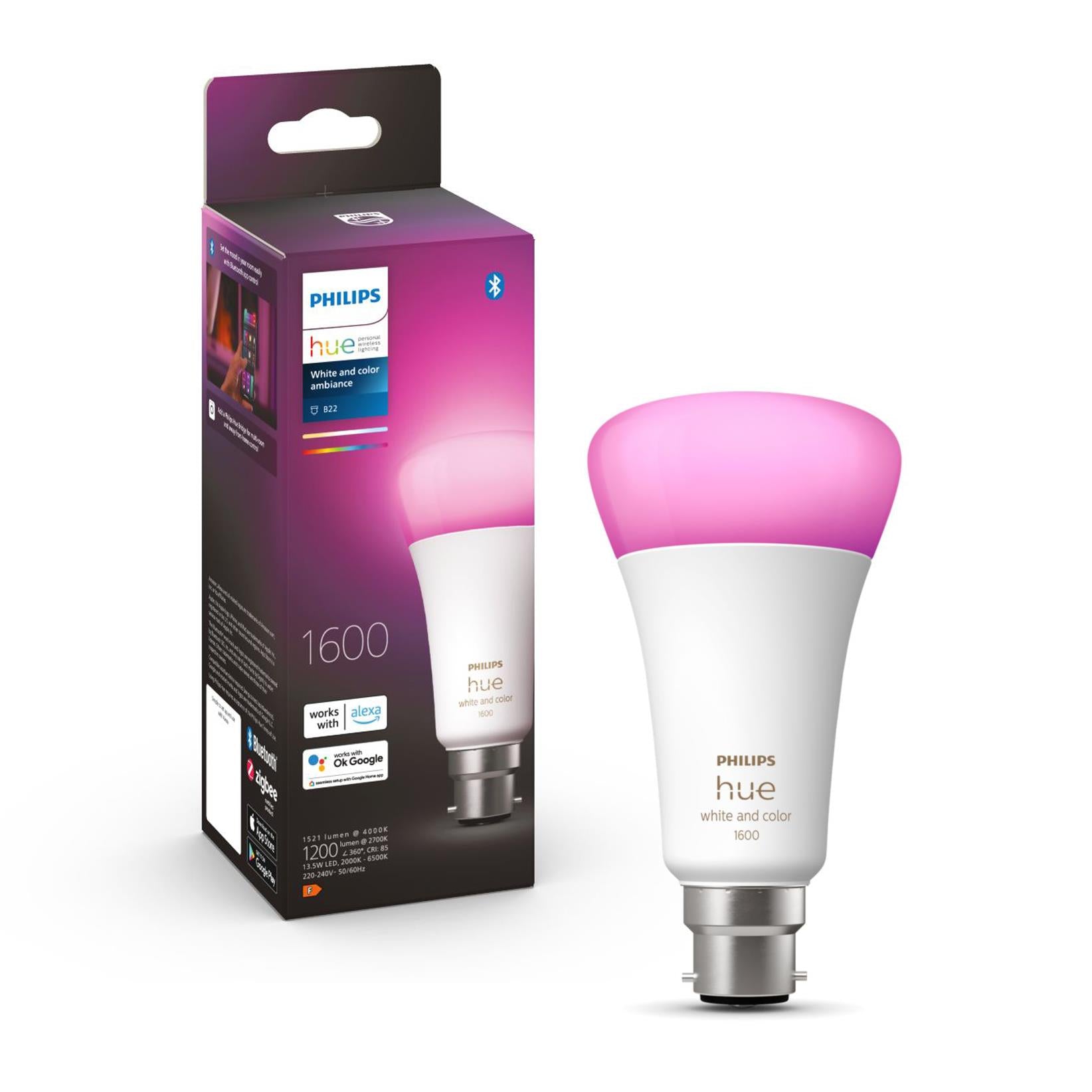 philips hue b22 a67 colour bluetooth bulb 100w