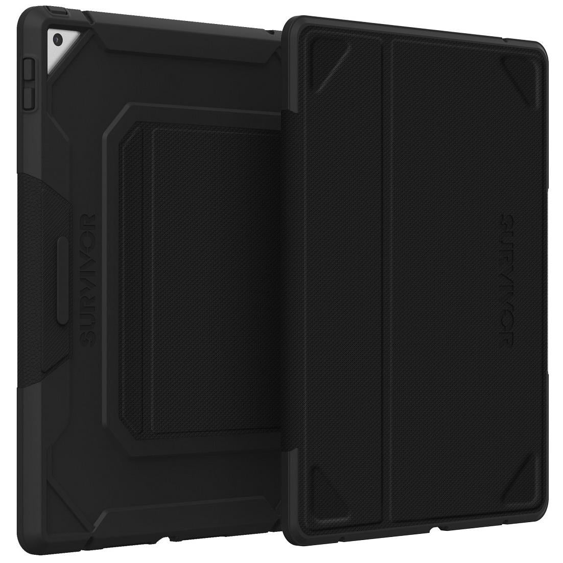 griffin survivor rugged folio case for ipad 10.2" 7/8/9th gen (black)