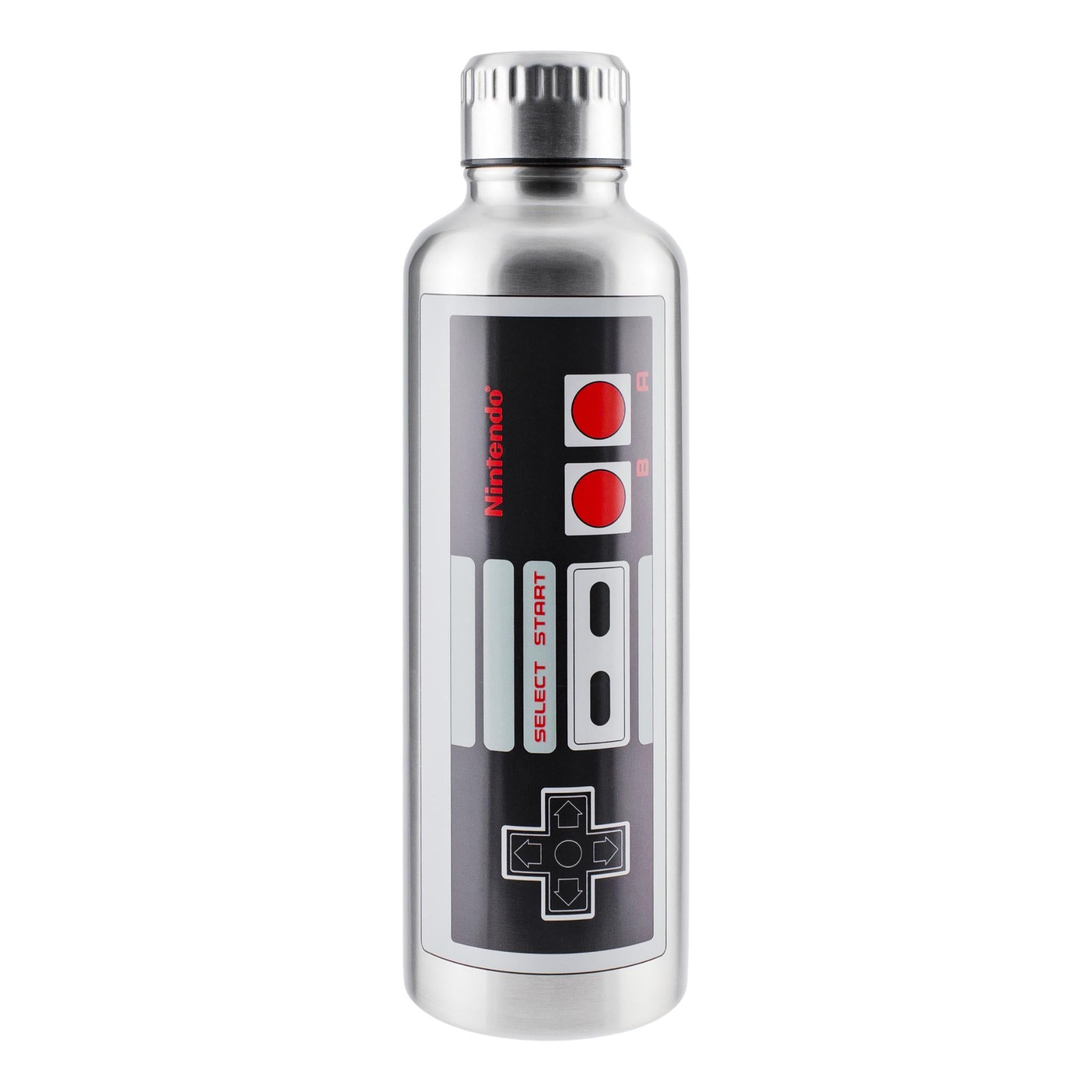 nintendo - nes controller metal water bottle