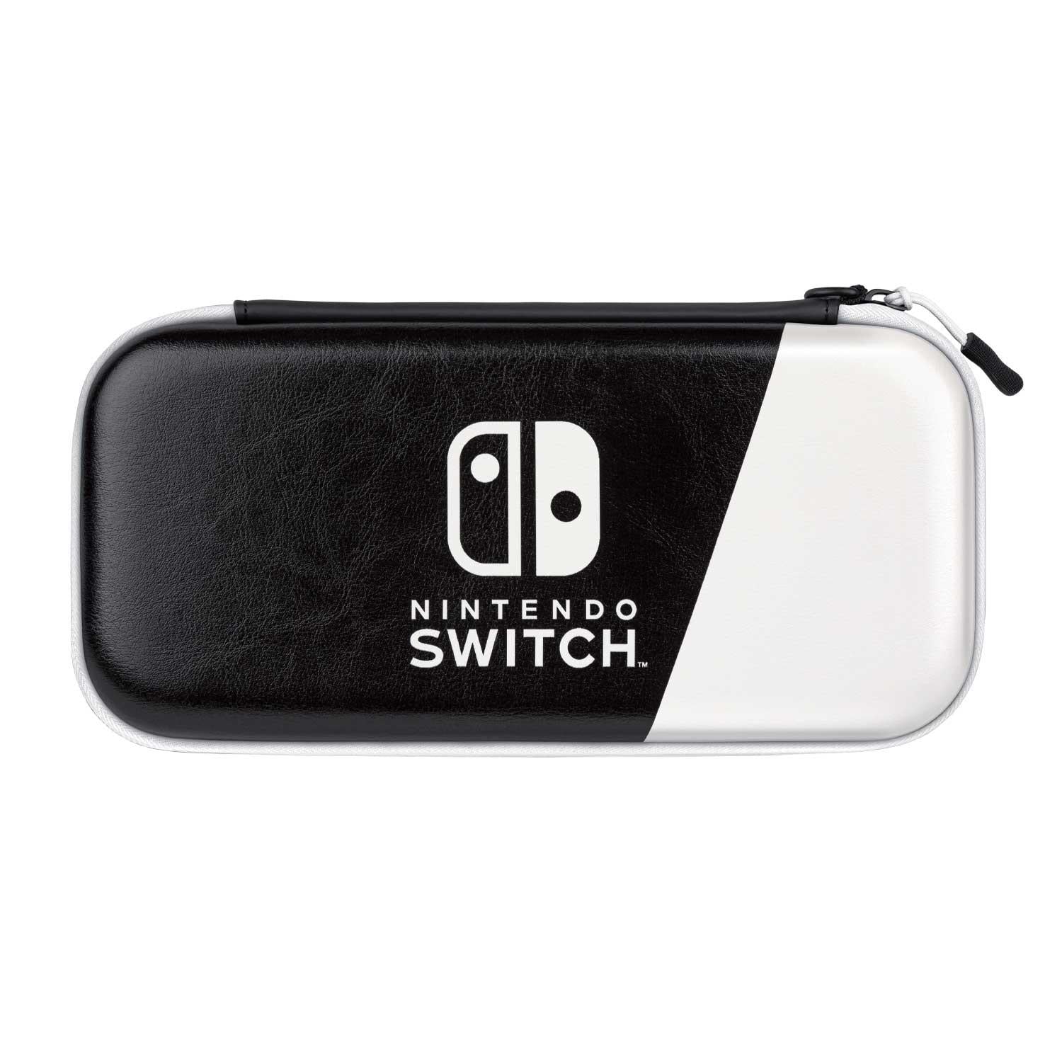 slim deluxe travel case for nintendo switch (black/white)