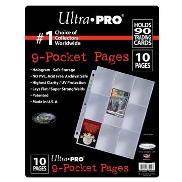 ultra pro - 9 pocket page for standard size cards (10 pack)