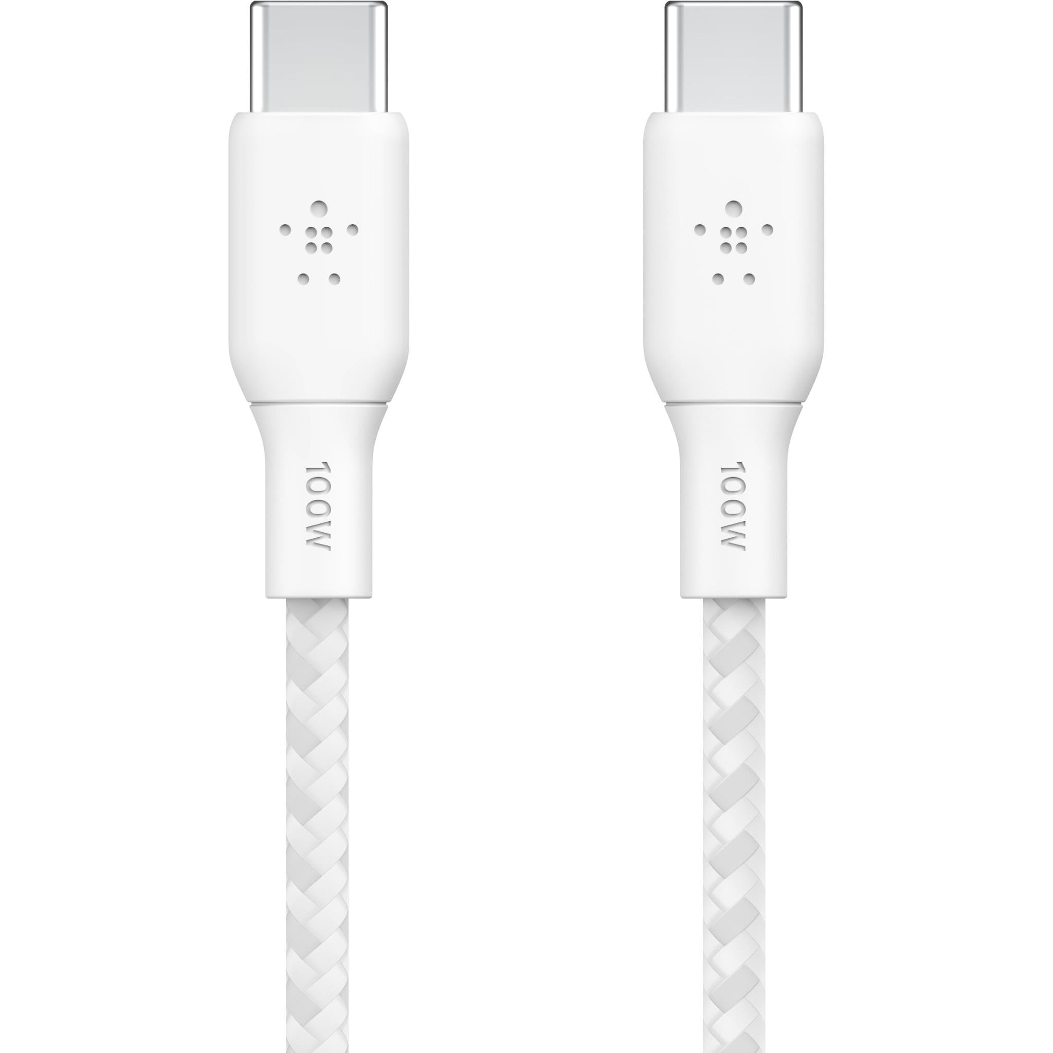 belkin boostup charge 100w usb-c cable 2m (white)