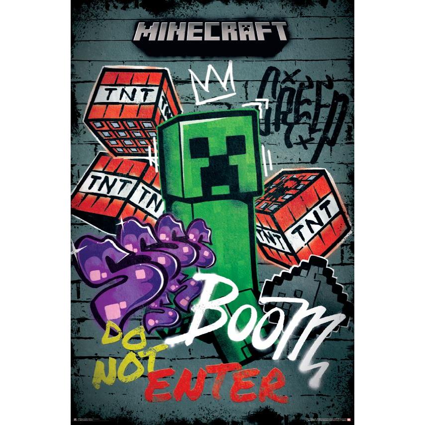 minecraft - do not enter graffiti poster