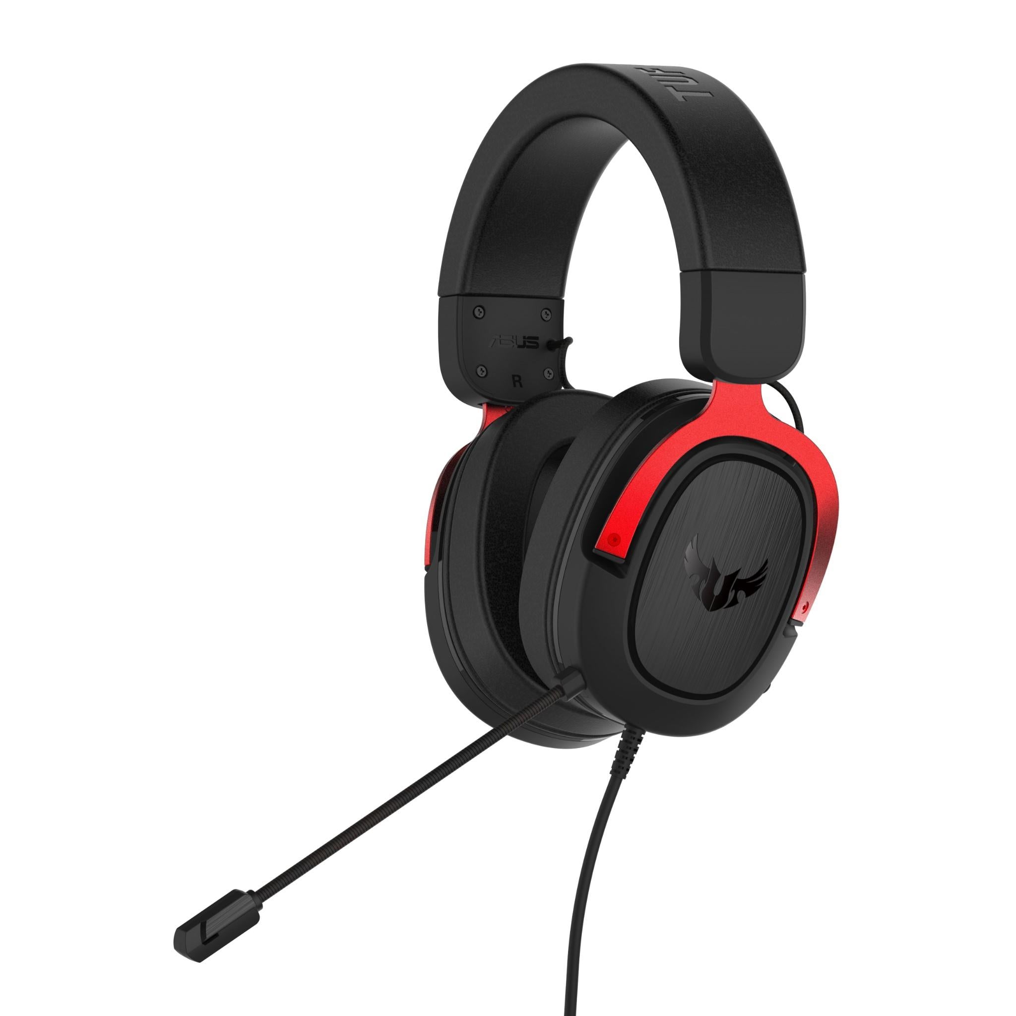 asus tuf h3 wired gaming headset (red)