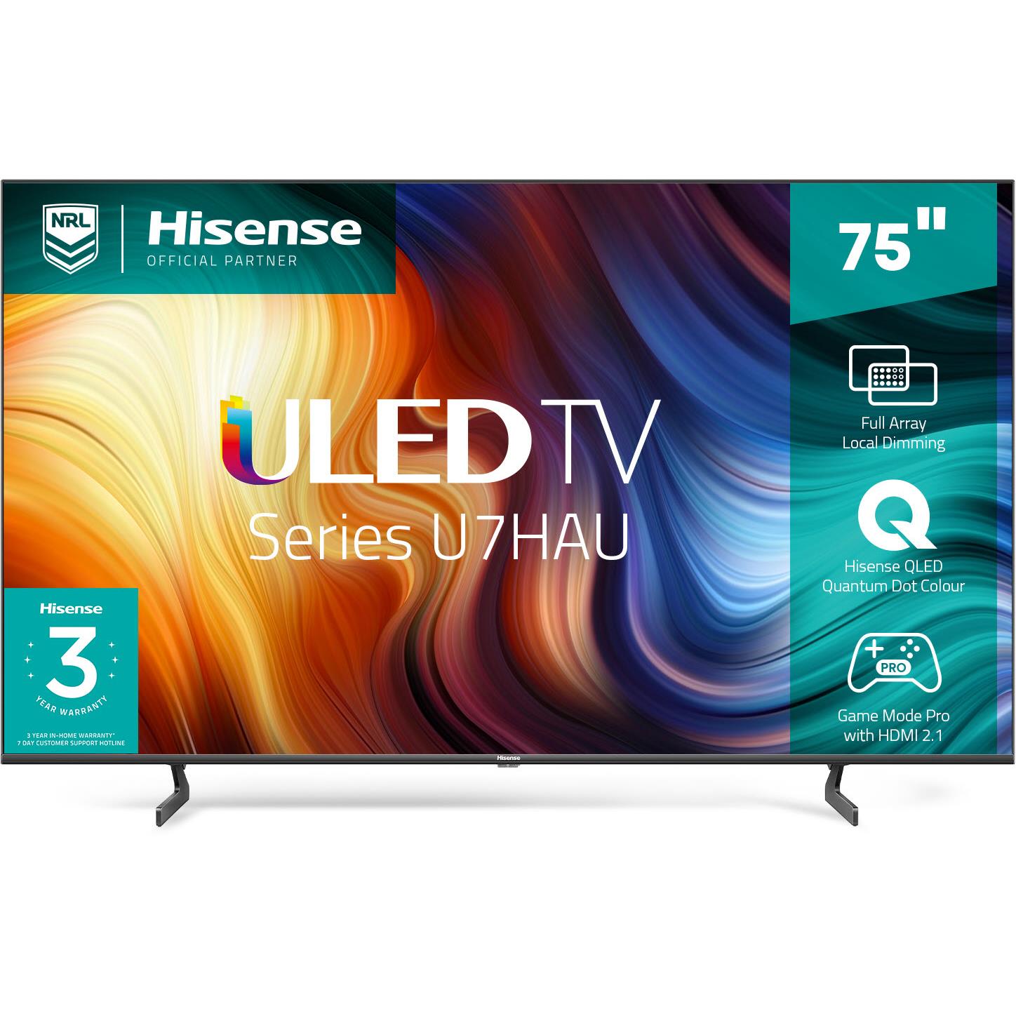 hisense 75" u7hau uled 4k qled full array smart tv [2022]