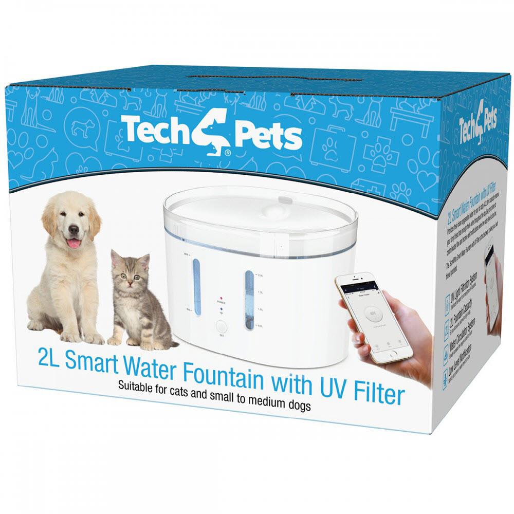 tech 4 pets smart 2l water fountain with uv light