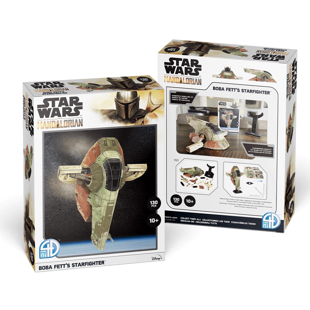 star wars - mandalorian boba fett's starfighter 130pc 3d paper model kit