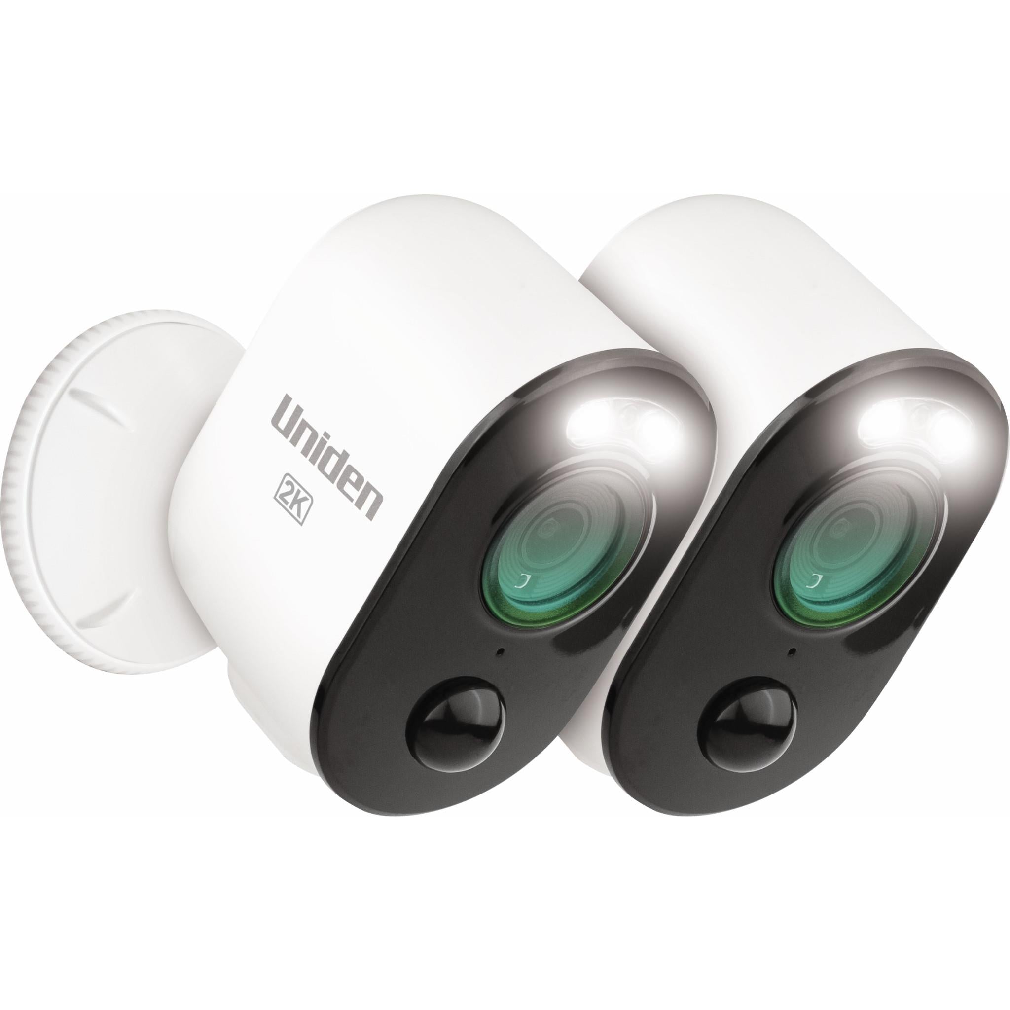 uniden app cam solo pro wirefree 2k security camera and spotlight (twin pack)