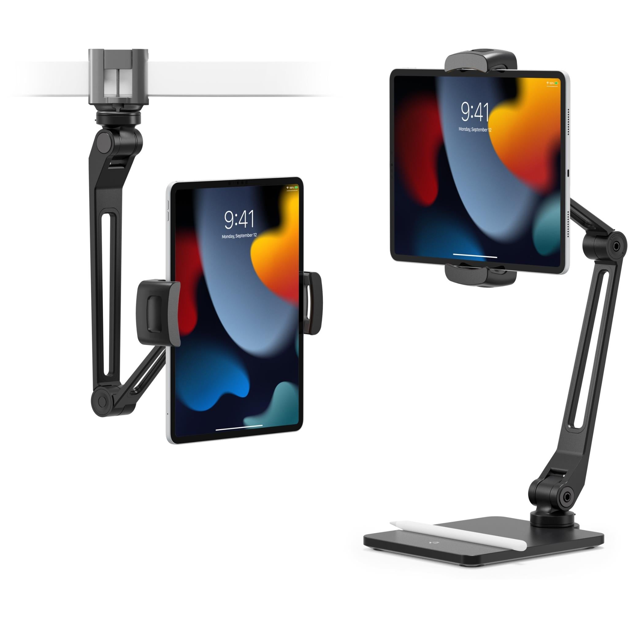twelve south hoverbar duo ipad/tablet stand with quick release (black)
