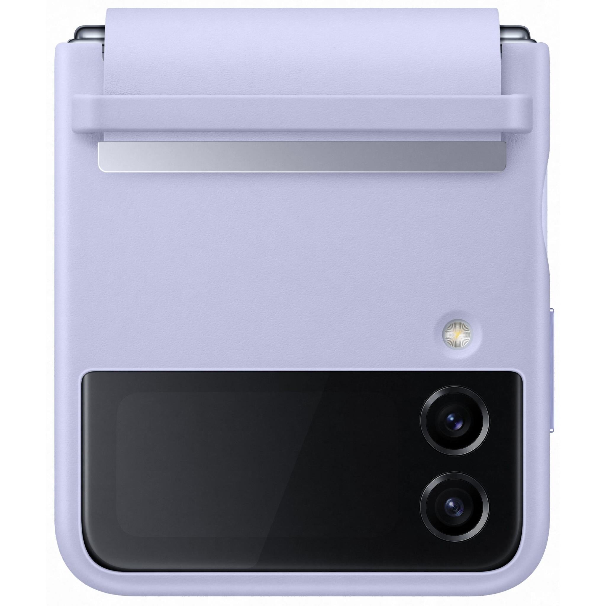 samsung flap leather cover for galaxy z flip4 (serene purple)