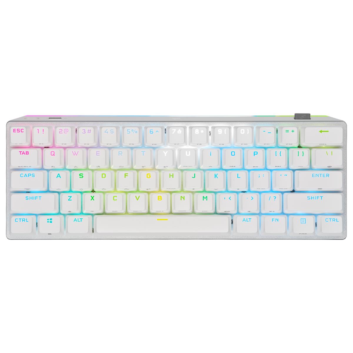 corsair k70 rgb pro mini wirless 60% mechanical gaming keyboard (speed) white