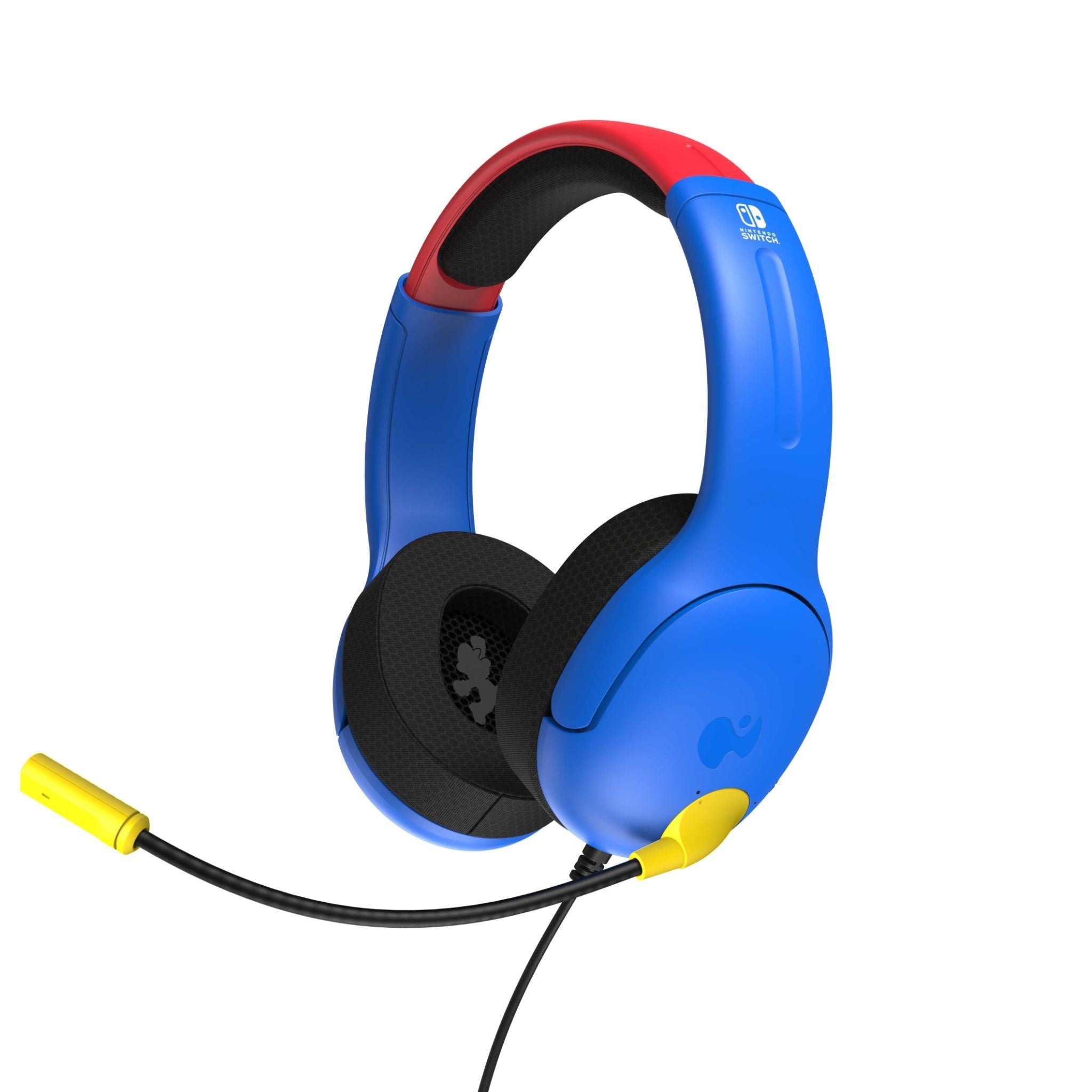 airlite wired headset for nintendo switch (blue & red super mario)