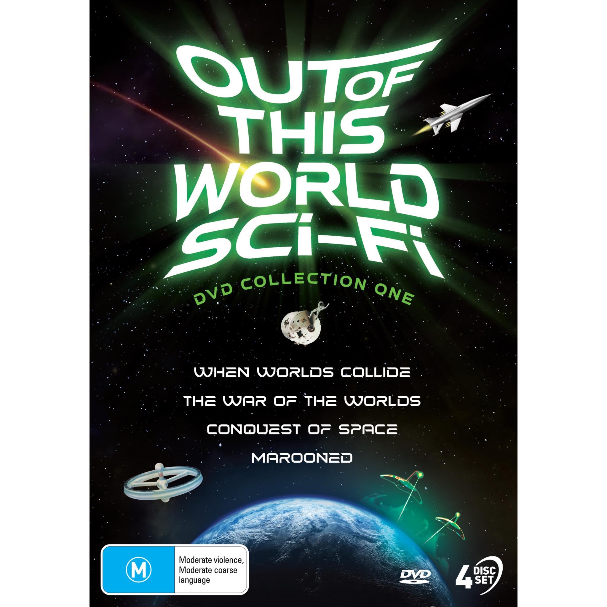 out of this world sci-fi collection 1 (when worlds collide, war of the worlds, conquest of space, marooned)