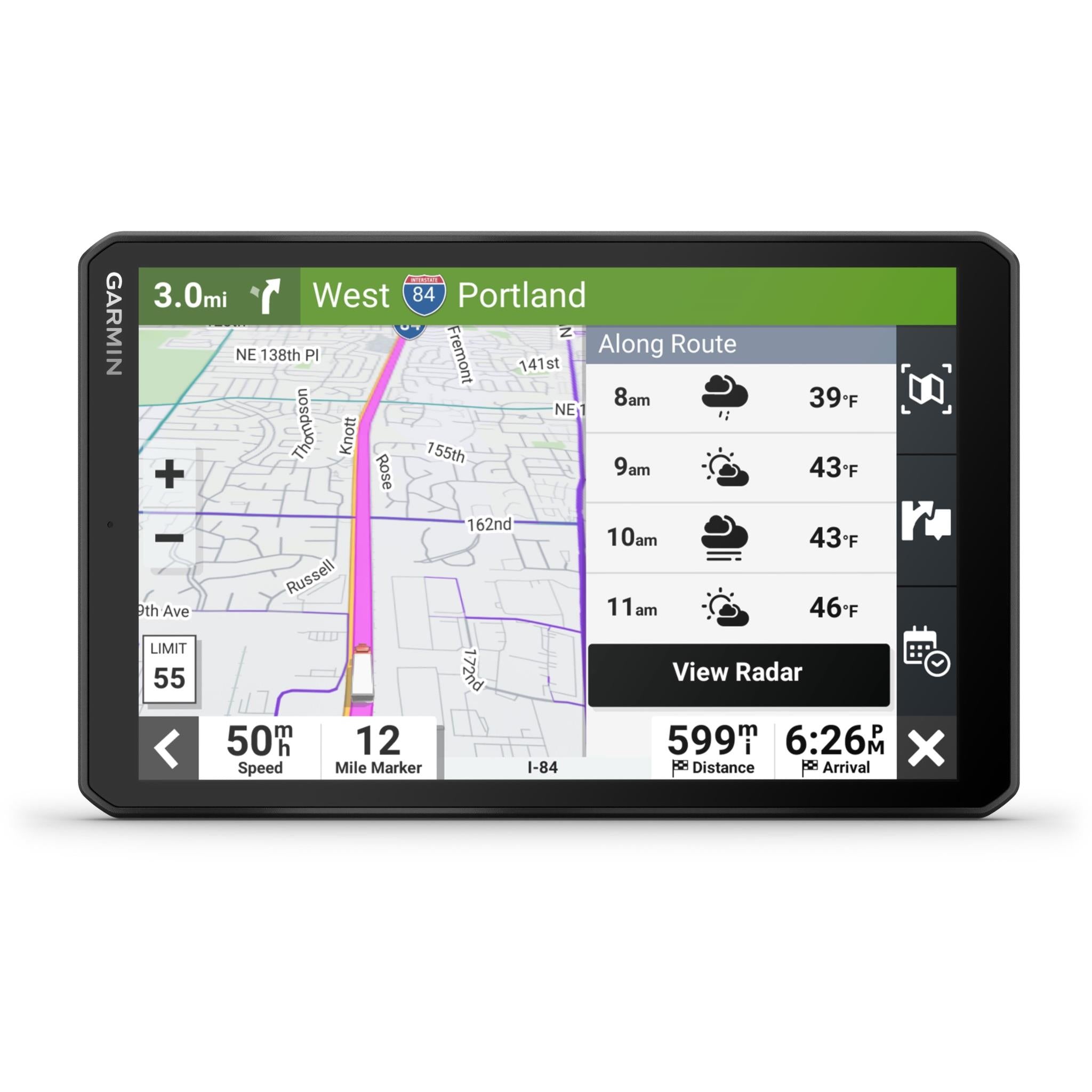 garmin dezl lgv810 mt-s 8" gps truck navigation