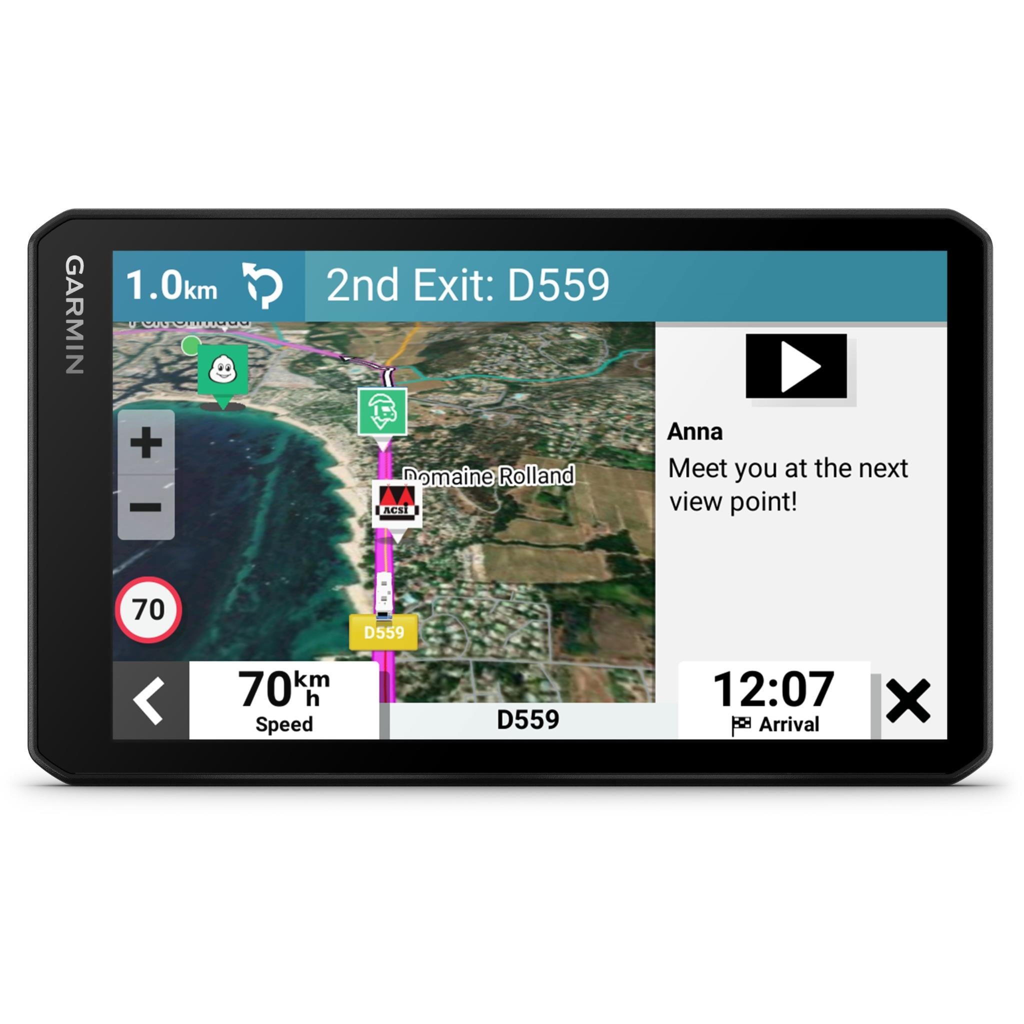 garmin rv cam 795 mt-s 7" gps recreation navigation with dash cam