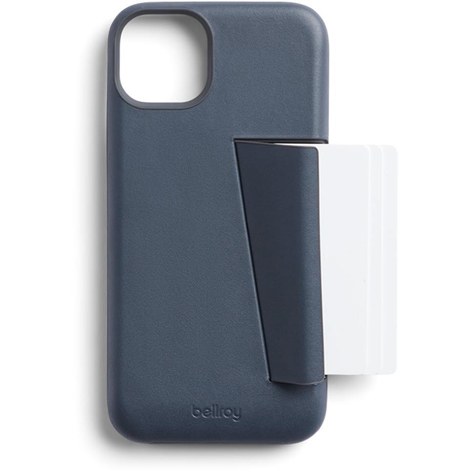 bellroy 3 card leather phone case for iphone 14 plus (bluestone)