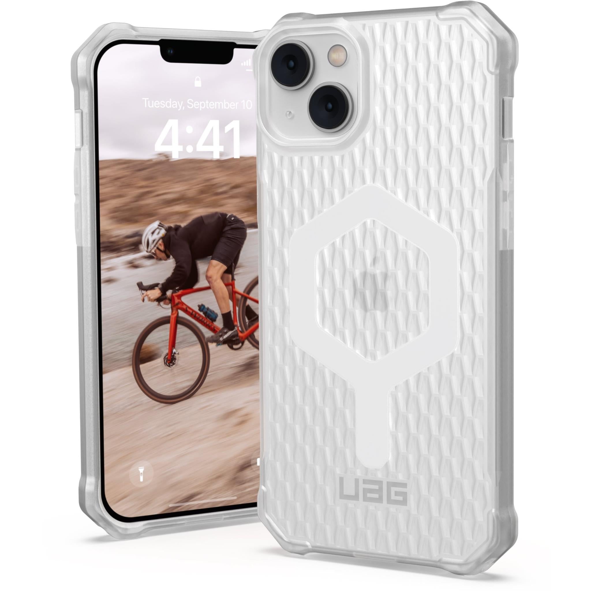 uag essential armor case with magsafe for iphone 14 plus (frosted ice)