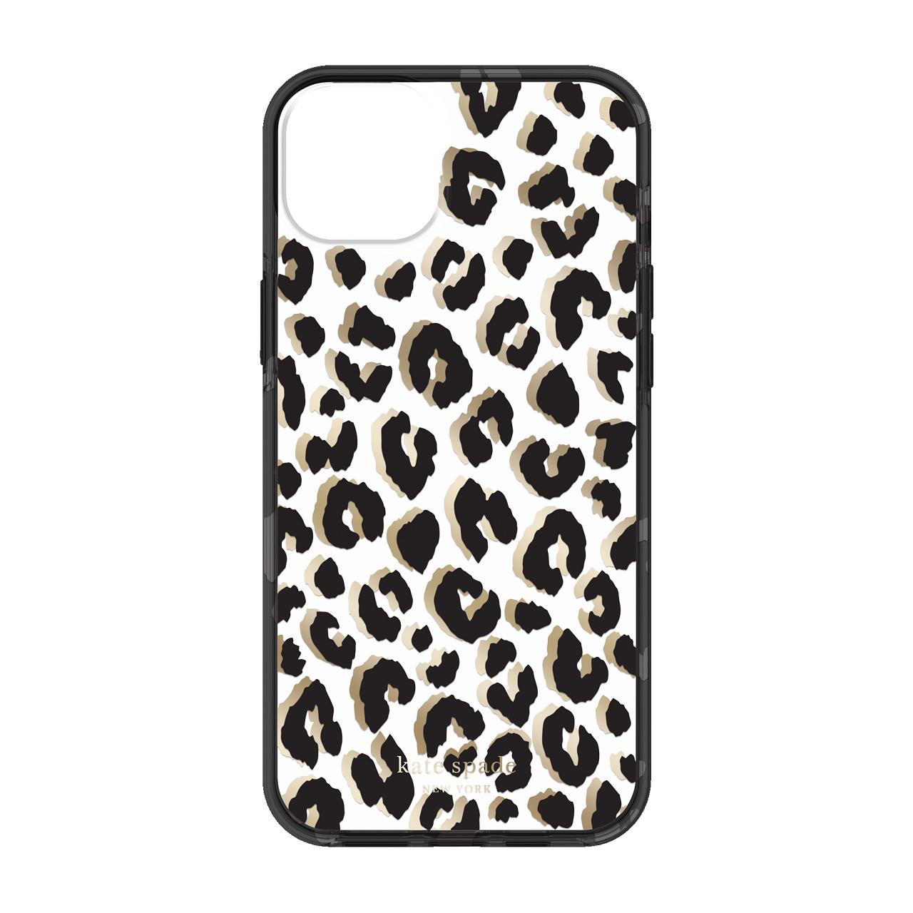 kate spade new york protective hardshell case for iphone 14 plus (city leopard)