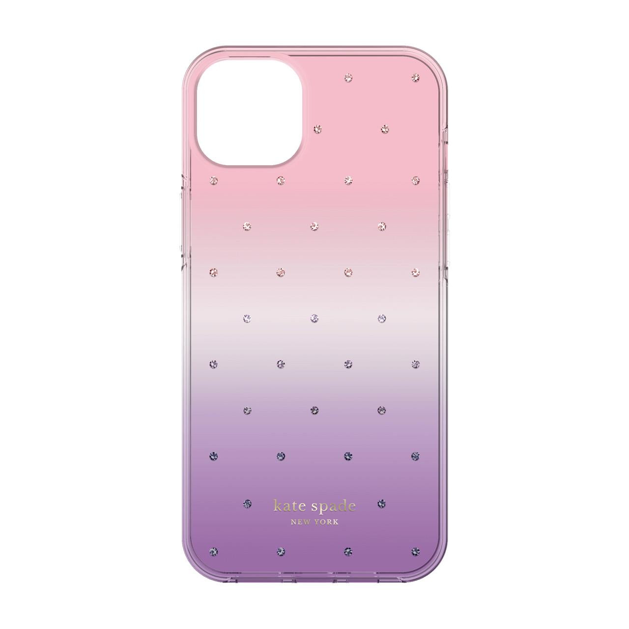 kate spade new york protective hardshell case for iphone 14 plus (ombre pin dot)