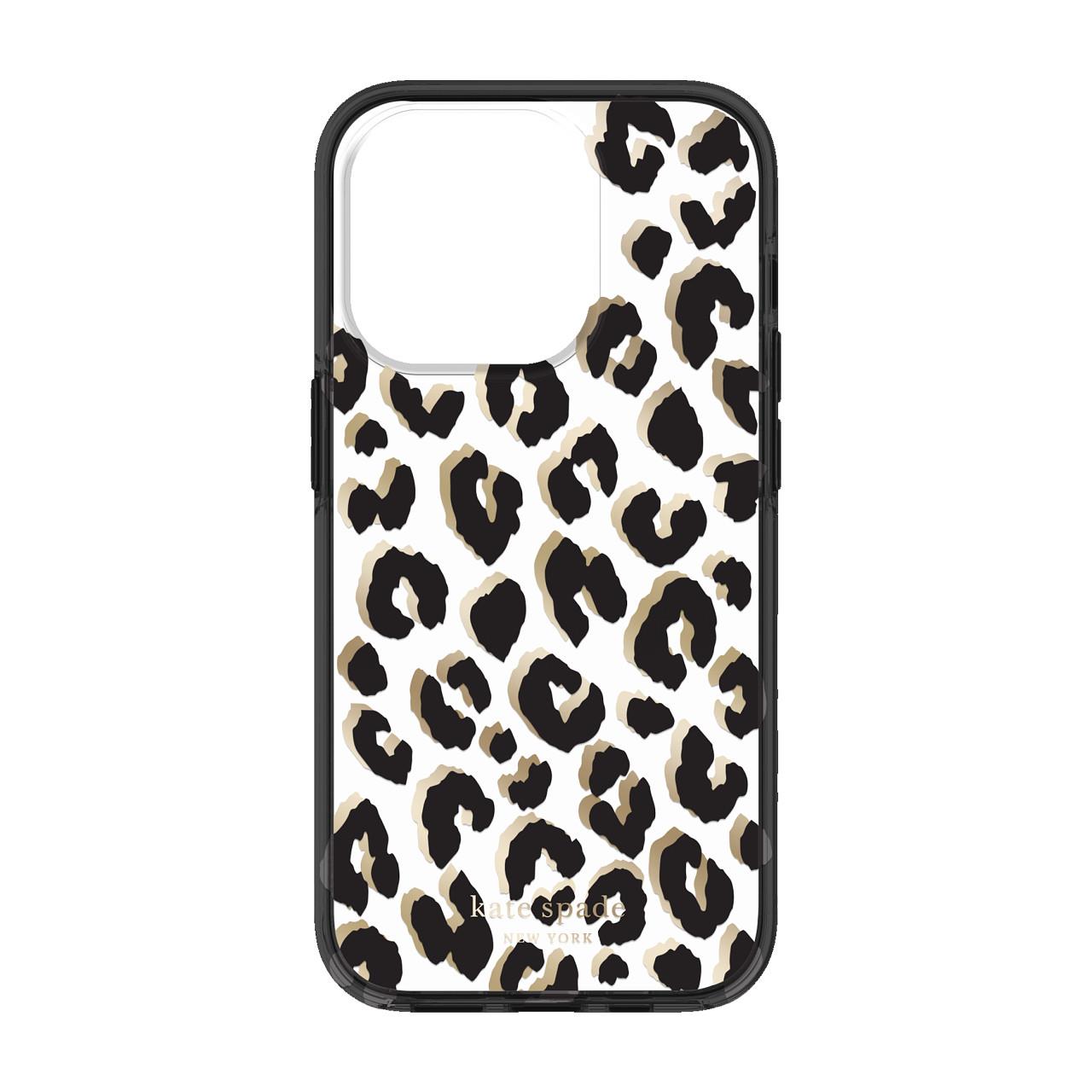 kate spade new york protective hardshell case for iphone 14 pro (city leopard)