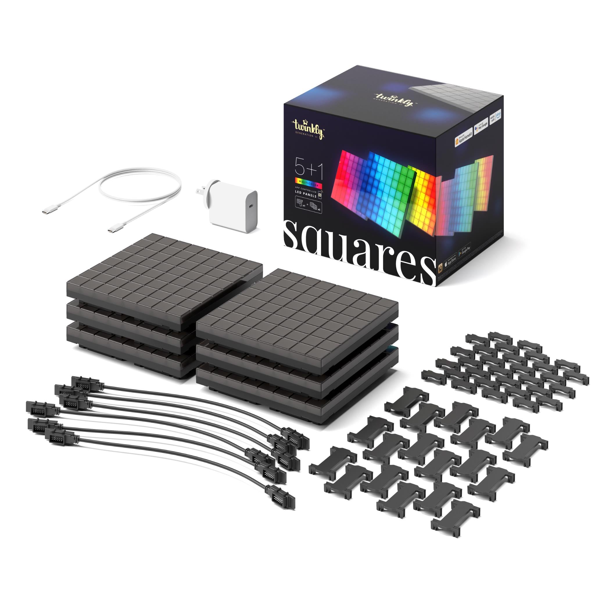 twinkly rgb squares 5+1 master kit