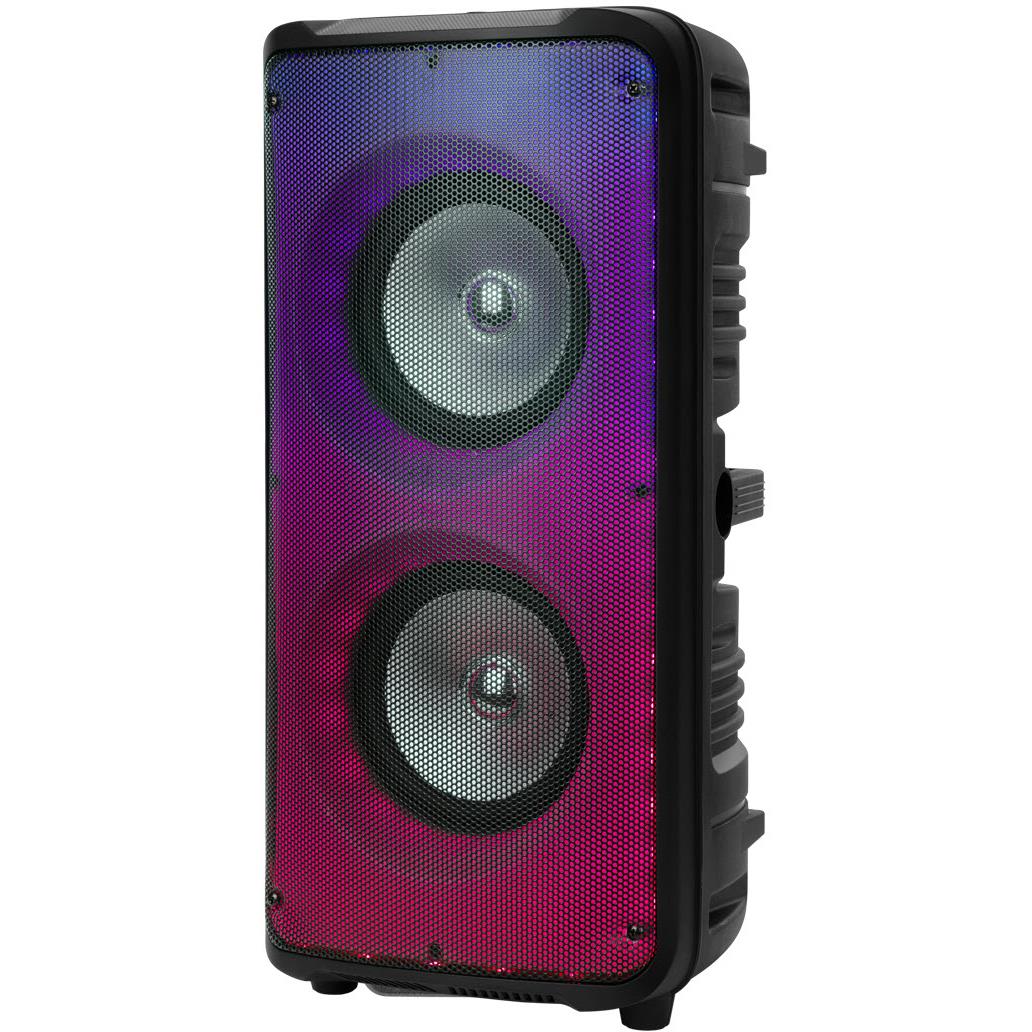 xcd bluetooth portable rolling light 30w speaker with wireless mic