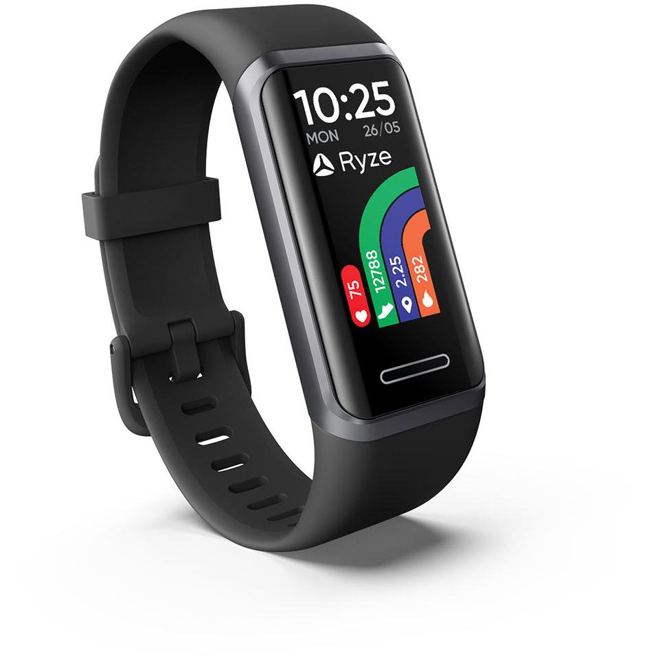 Ryze ELEVATE Fitness & Wellbeing Smart Watch with Alexa (Dark Grey ...