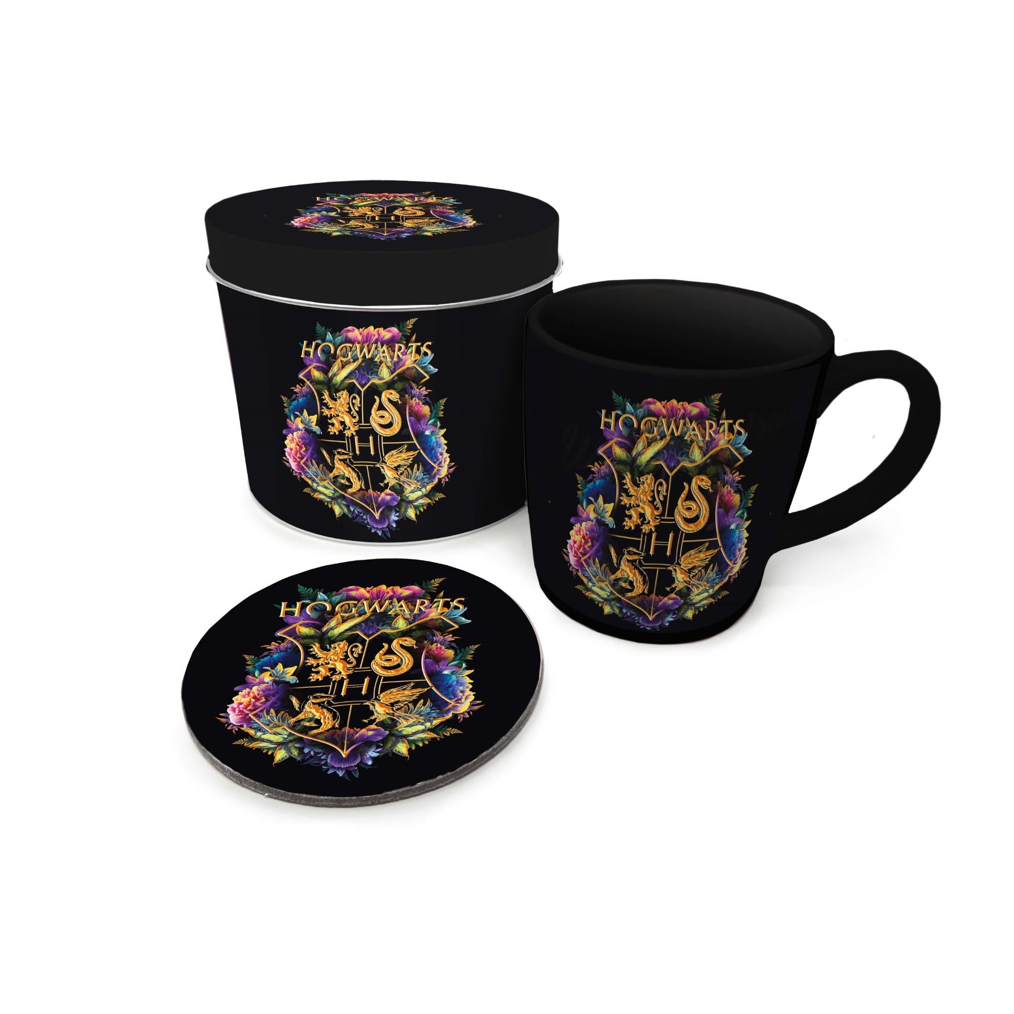 harry potter - floral crest gift tin set