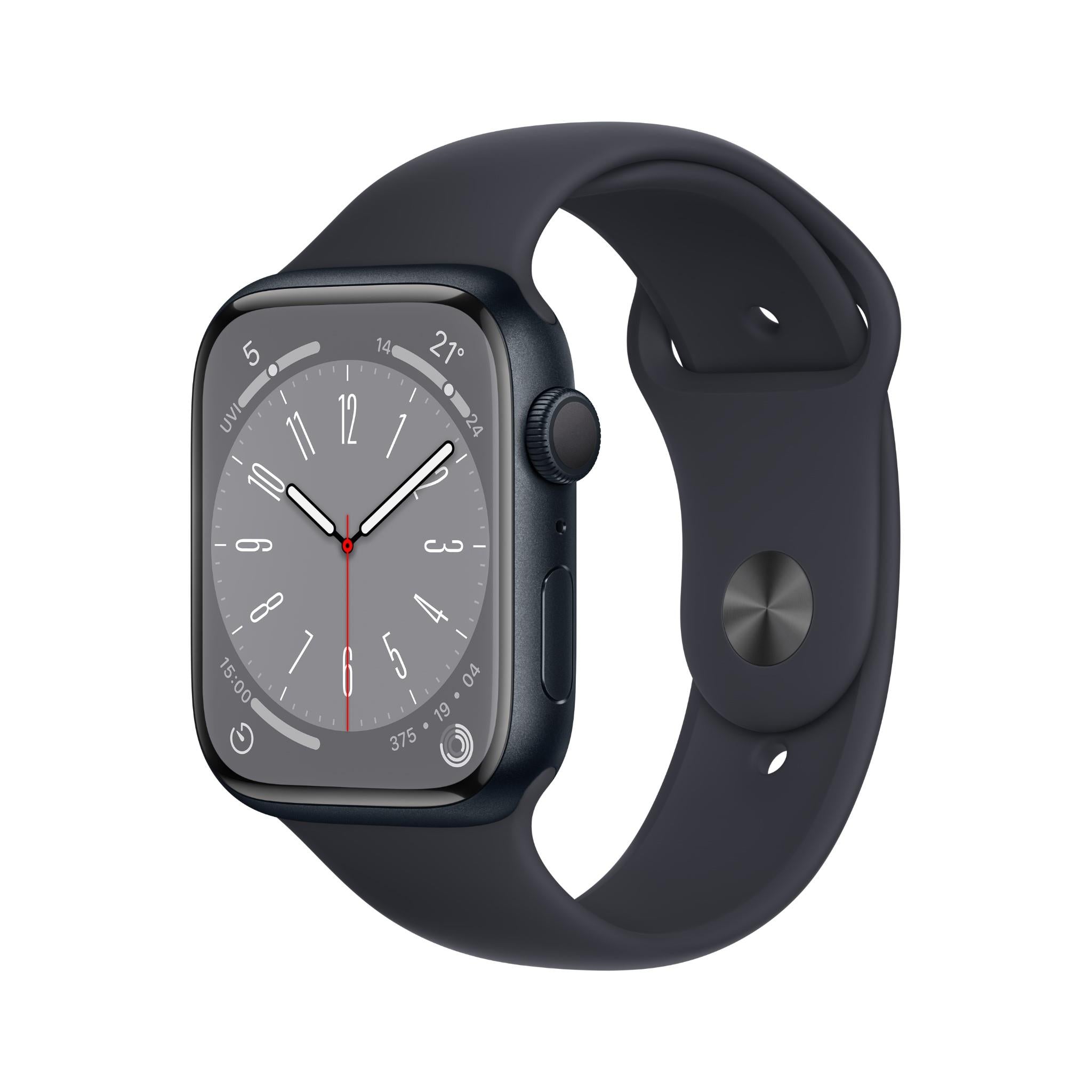 apple watch series 8 45mm midnight aluminium case gps