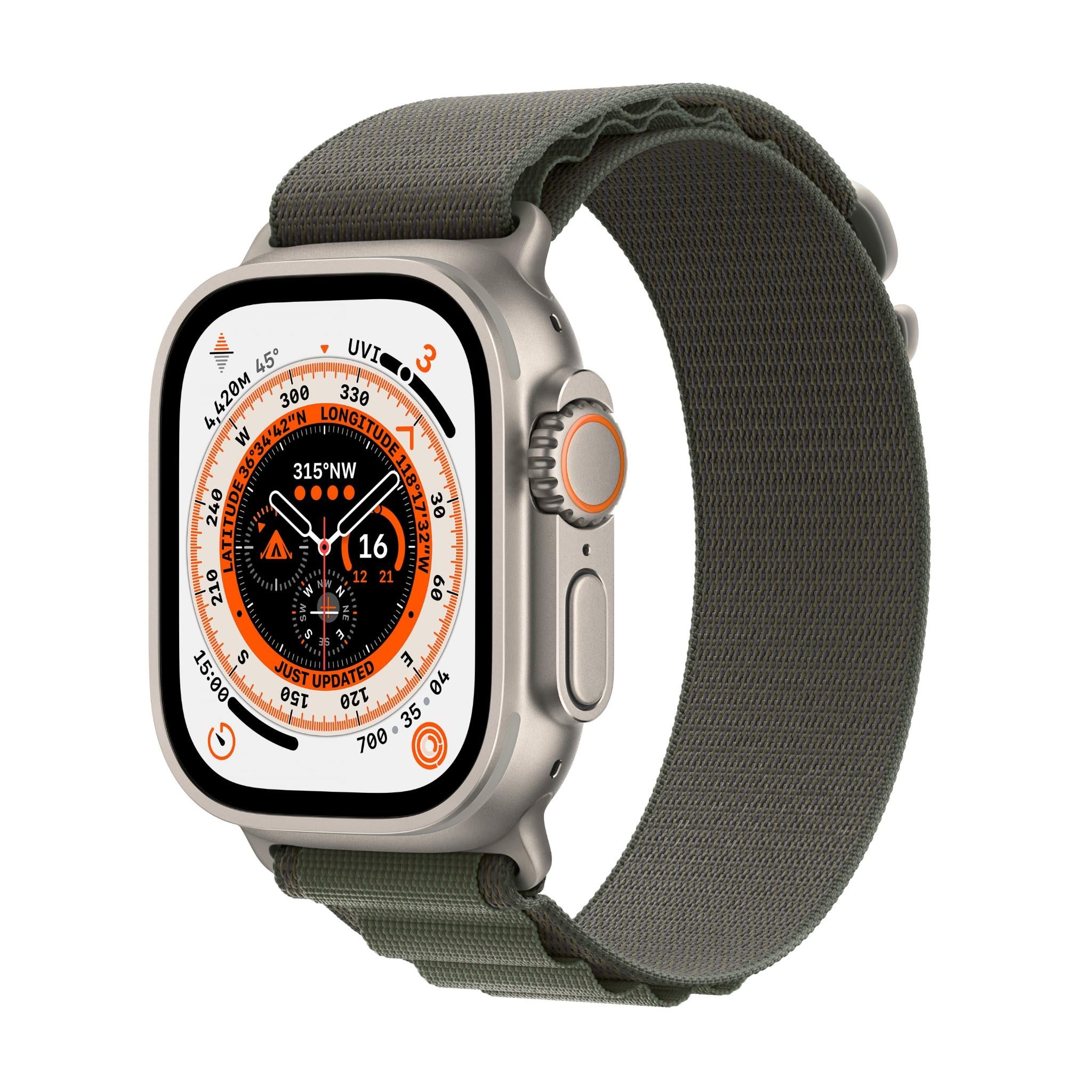 apple watch ultra 49mm titanium case gps + cellular alpine loop (green)[small]