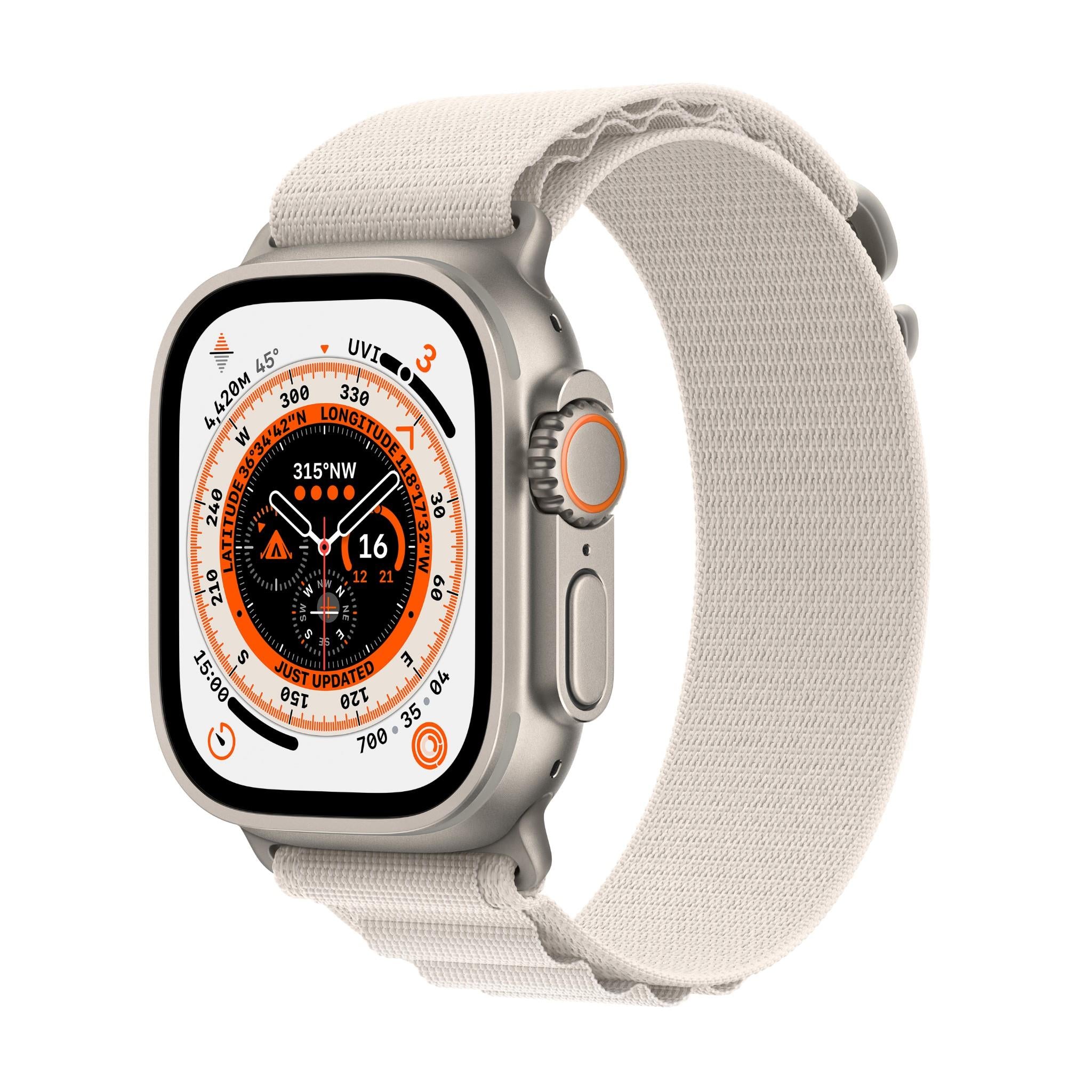 apple watch ultra 49mm titanium case gps + cellular alpine loop (starlight)[large]
