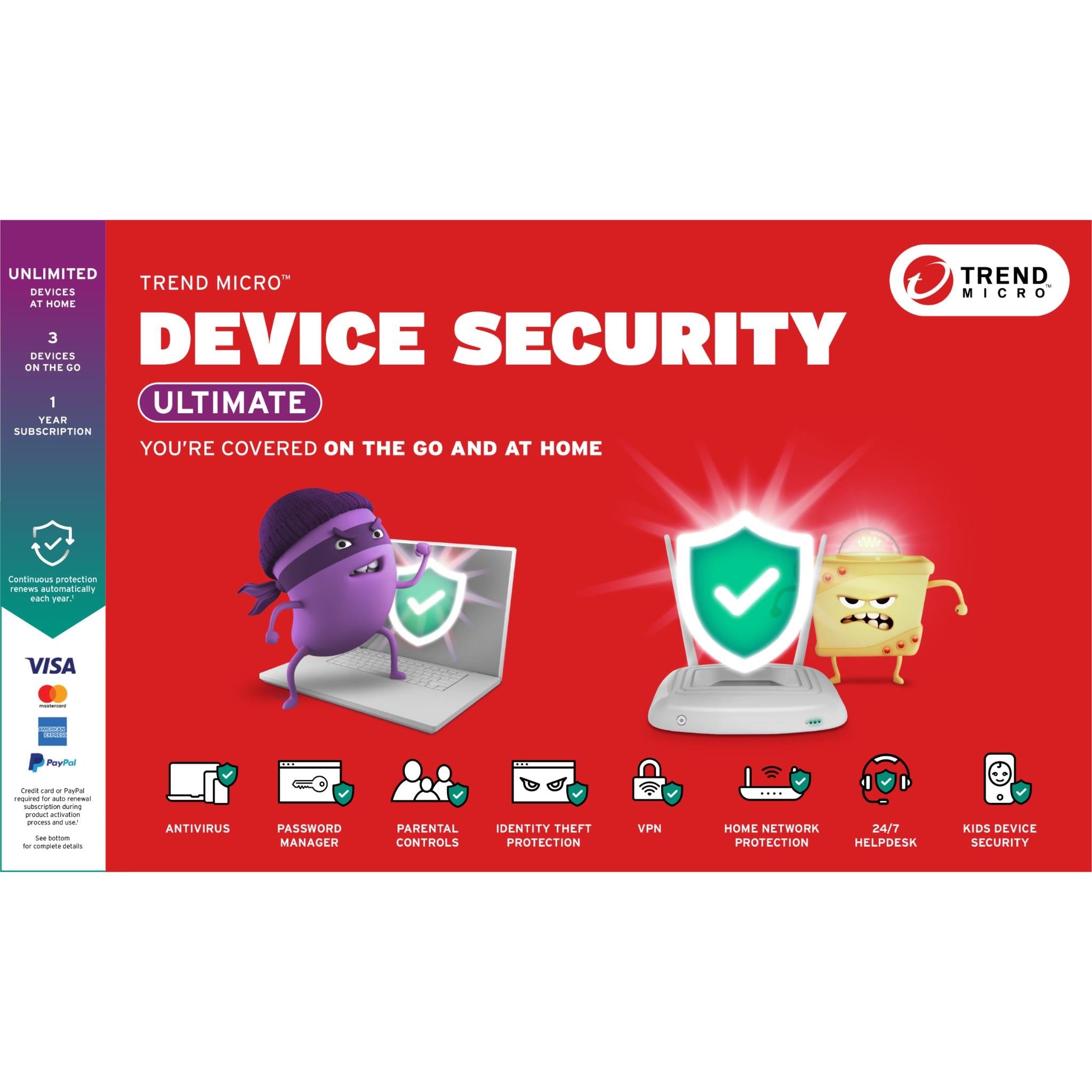 trend micro device security ultimate (3-device, 1 year)