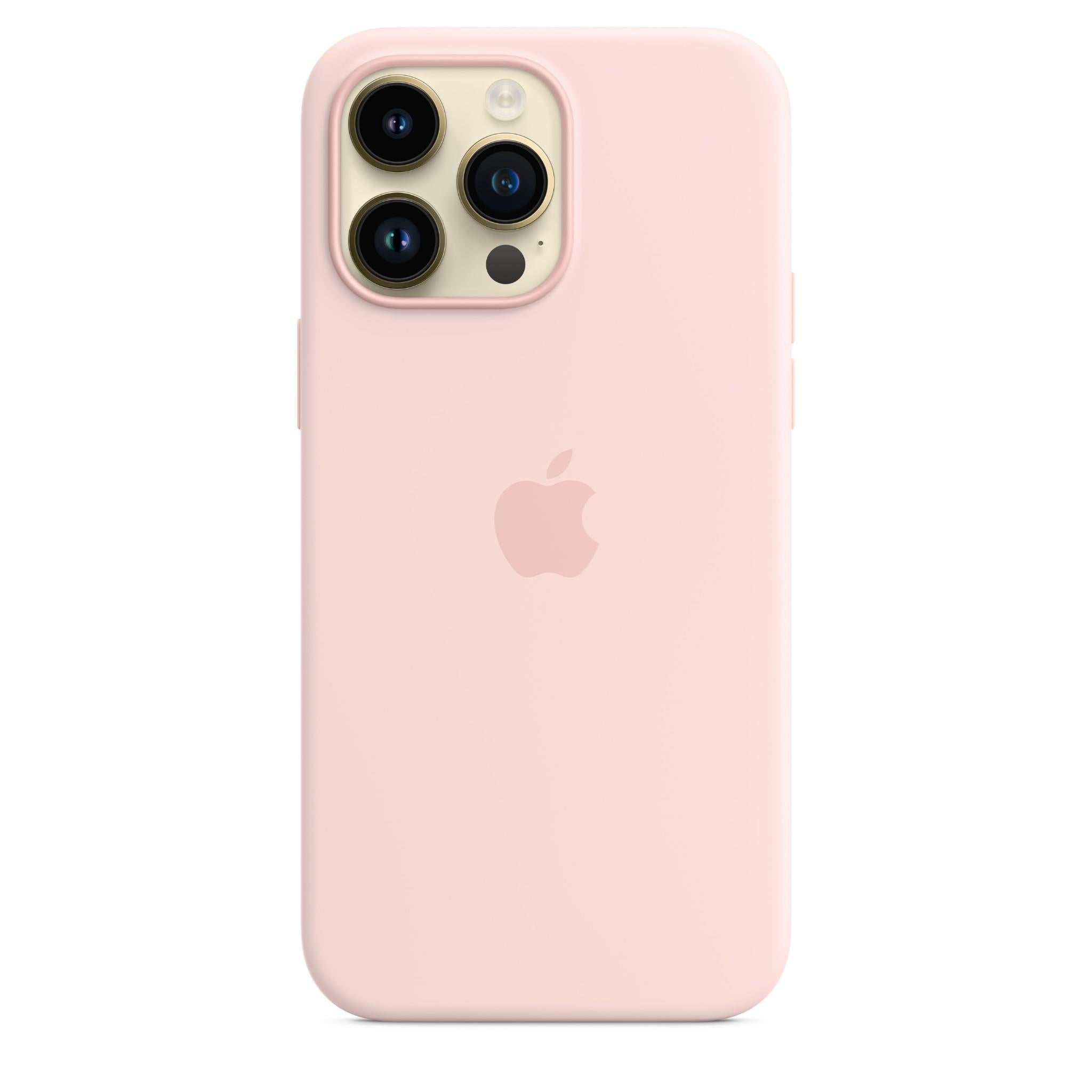 apple iphone 14 pro max silicone case with magsafe (chalk pink)