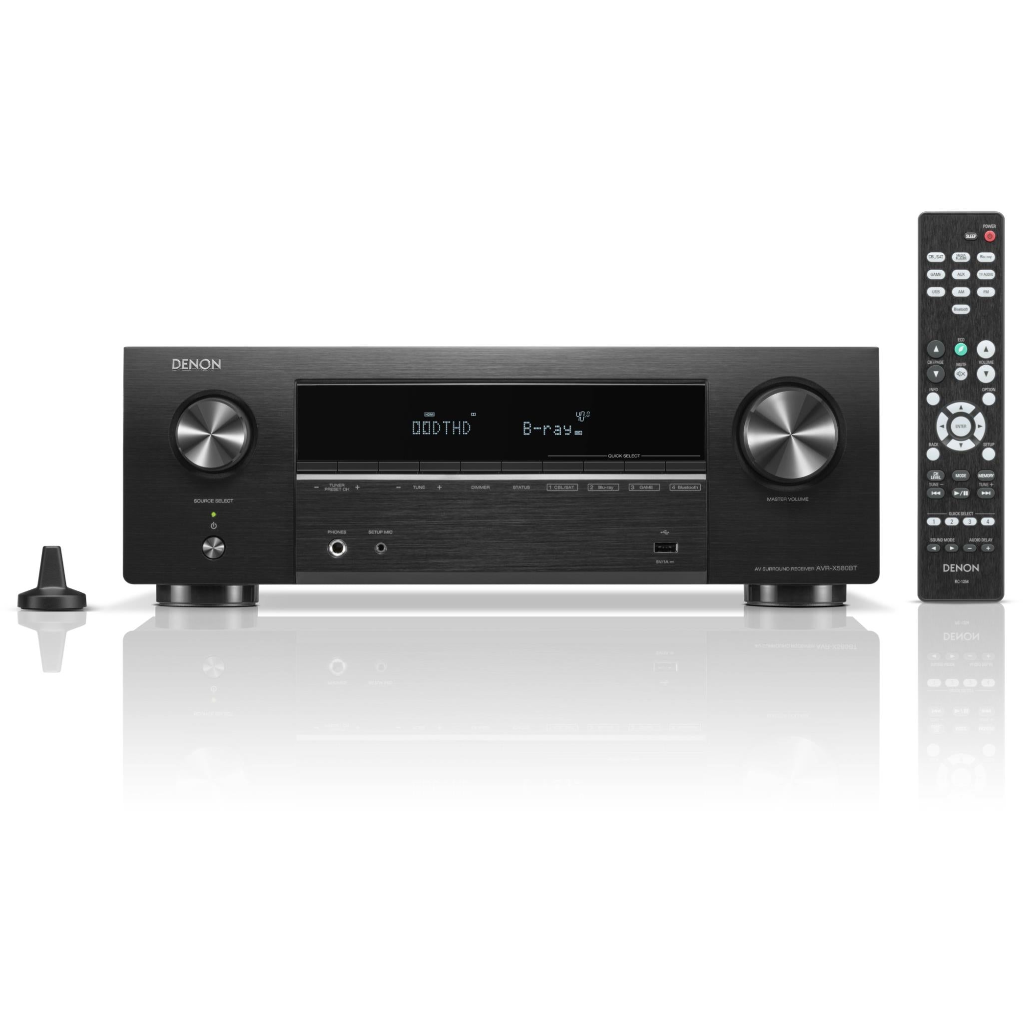 denon avr-x580bt 5.2 channel 8k av receiver with bluetooth