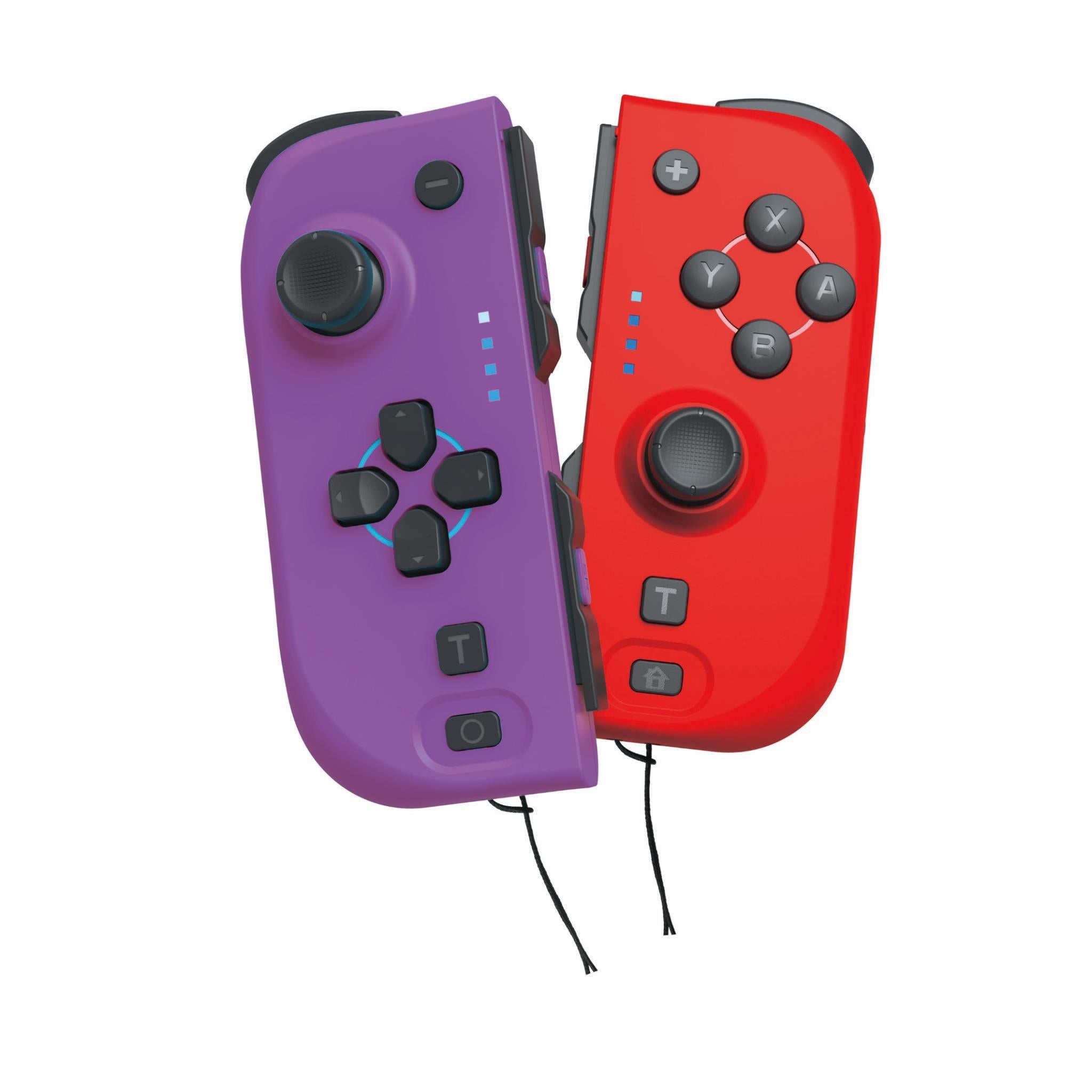 3rd earth switch joypad controllers for nintendo switch (red & purple)