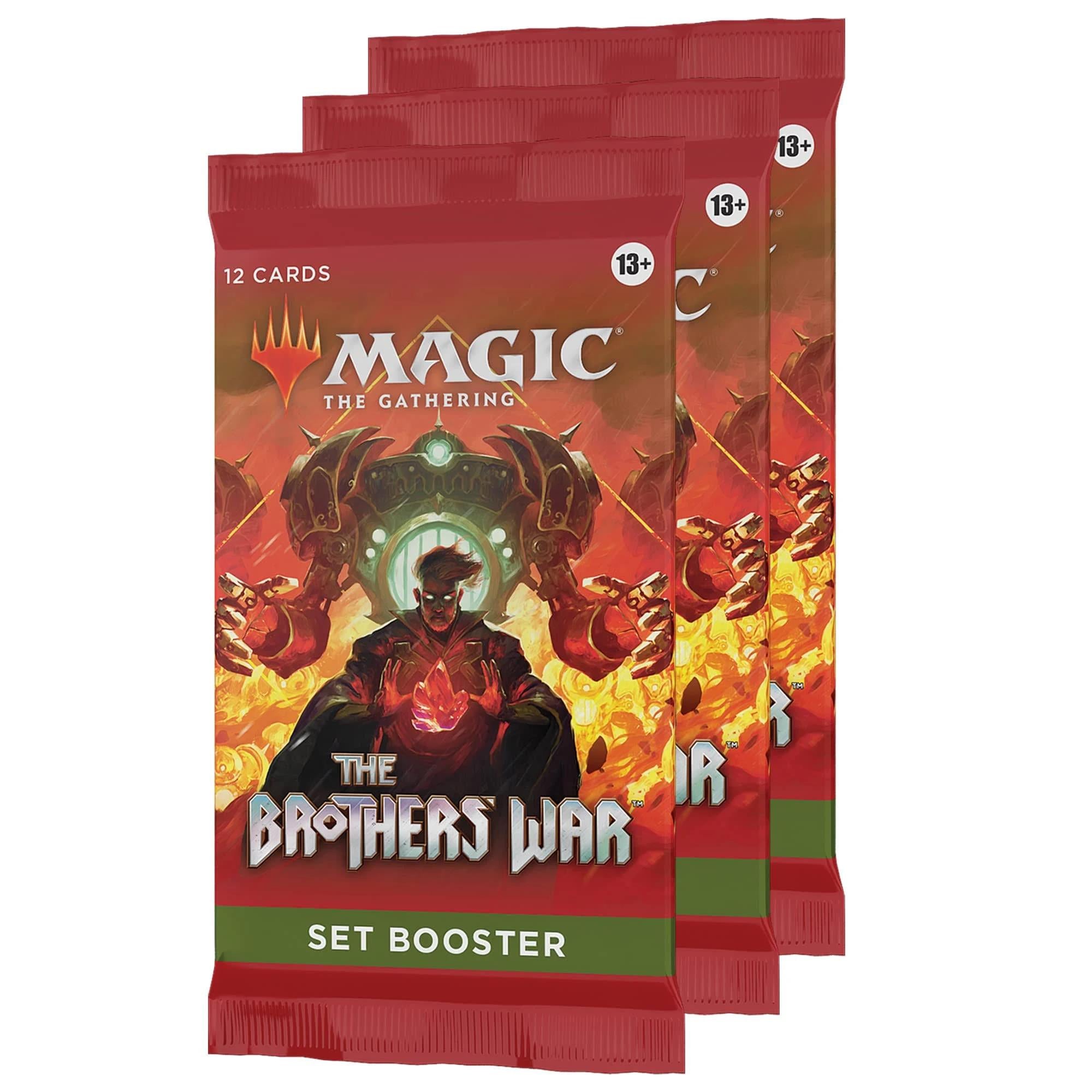 magic the gathering trading card game - the brothers war - set booster 3-pack