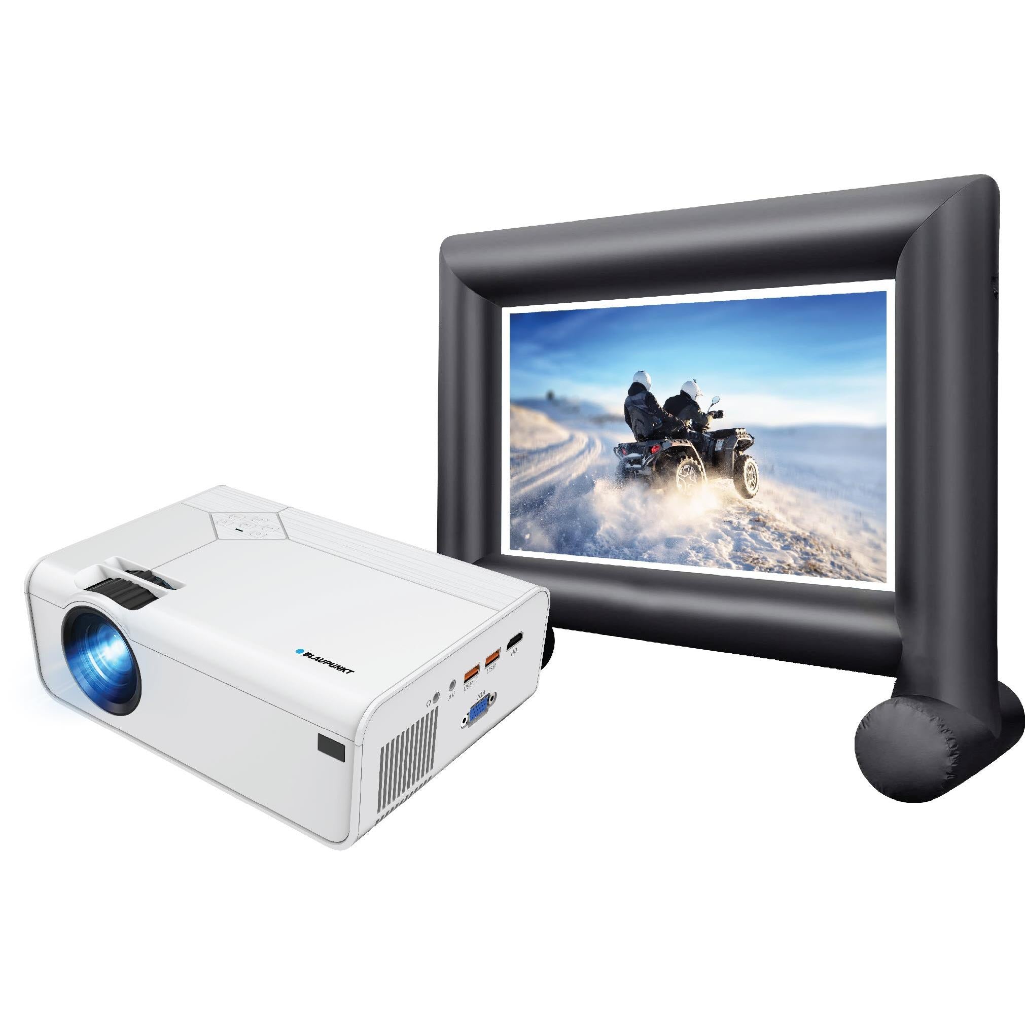 blaupunkt full hd projector with self-inflatable screen