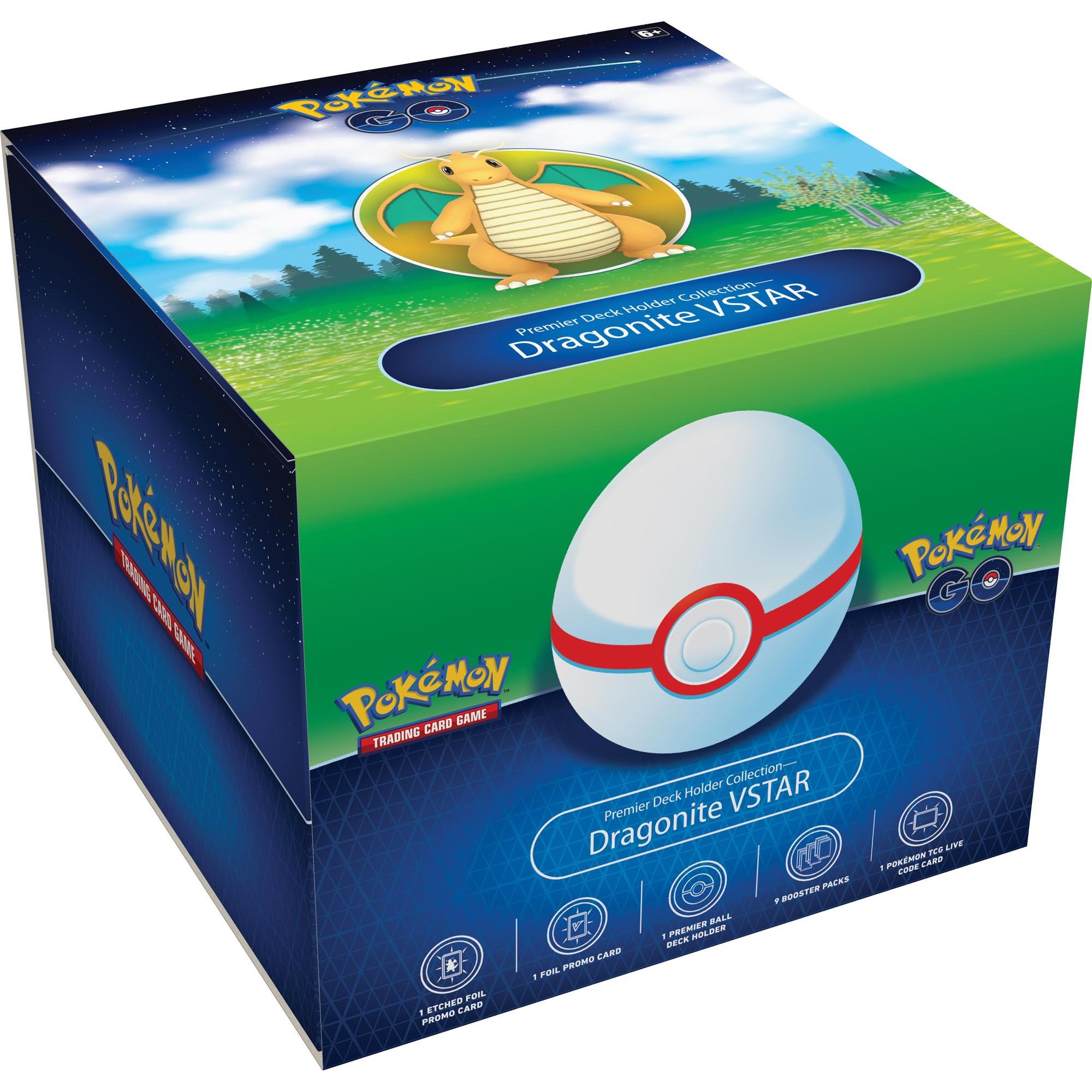pokemon tcg - pokemon go premier deck holder collection- dragonite vstar