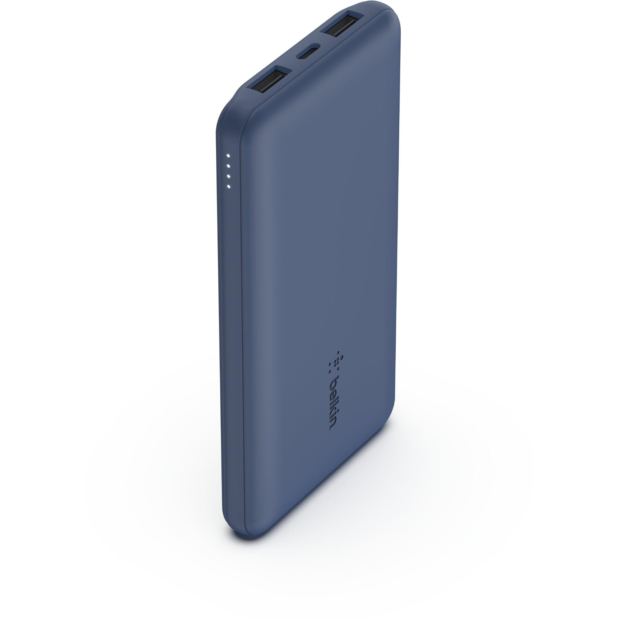 belkin boostup charge 10k 3 port power bank with cable (blue)