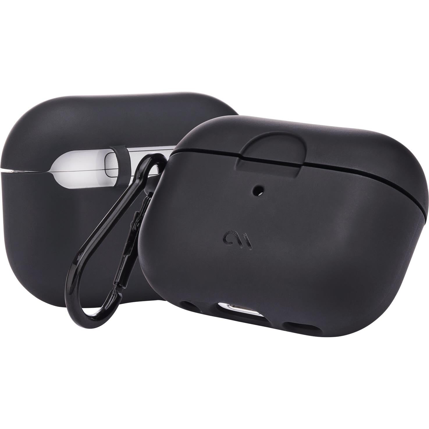 case-mate tough case with carabiner clip for airpods pro 1st/2nd gen (black)