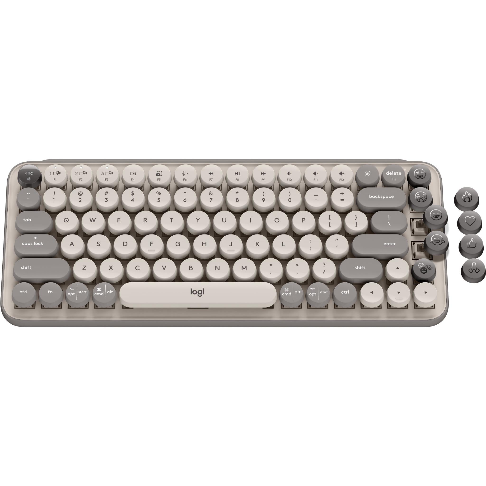 logitech pop keys wireless mechanical keyboard with emoji keys (mist sand)