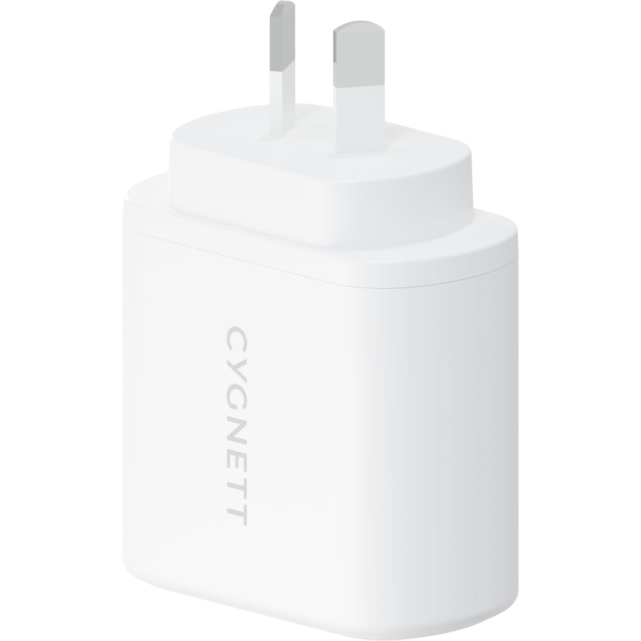 cygnett powerplus 35w dual usb-c wall charger (white)