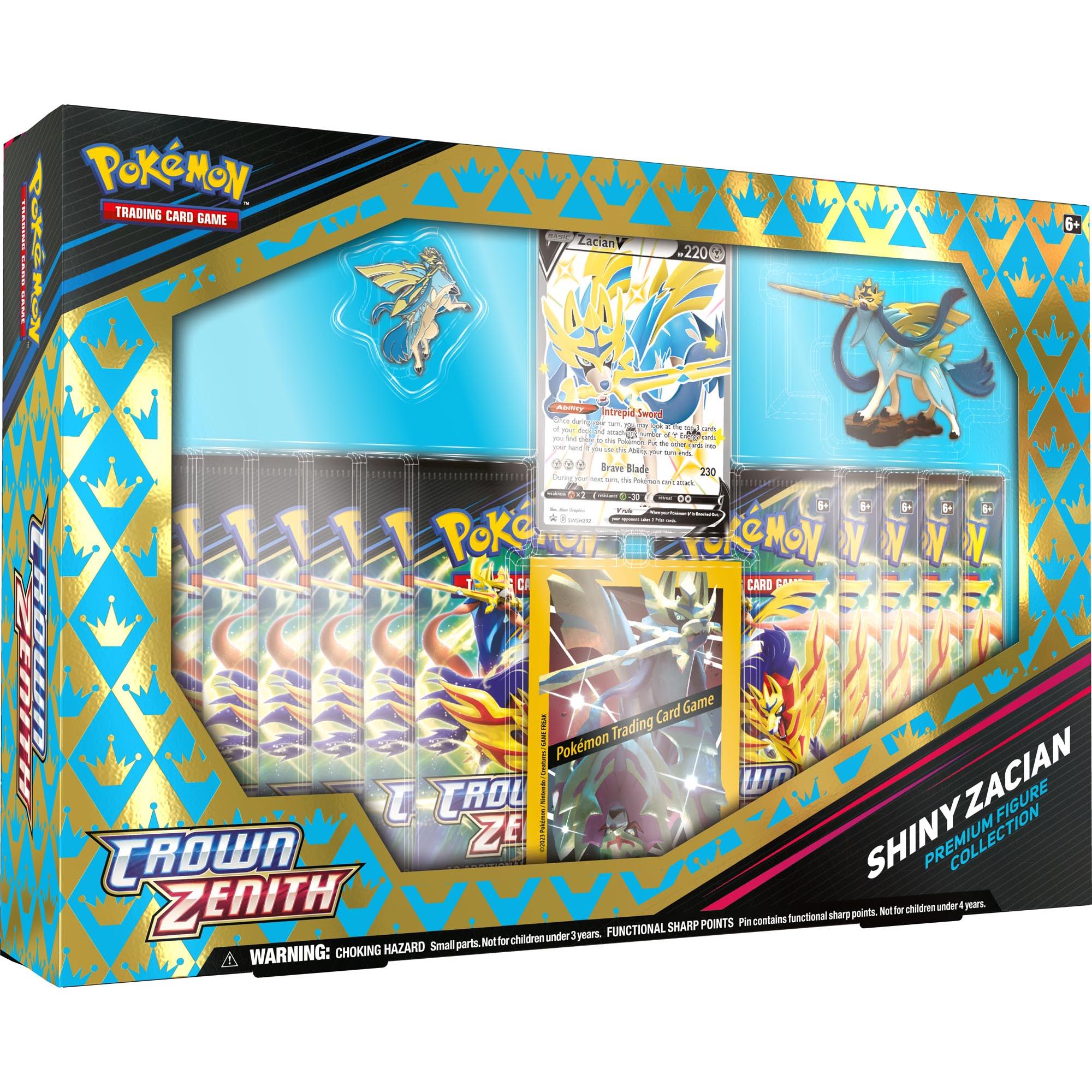pokemon trading card game - crown zenith shiny zacian/zamazenta figure box