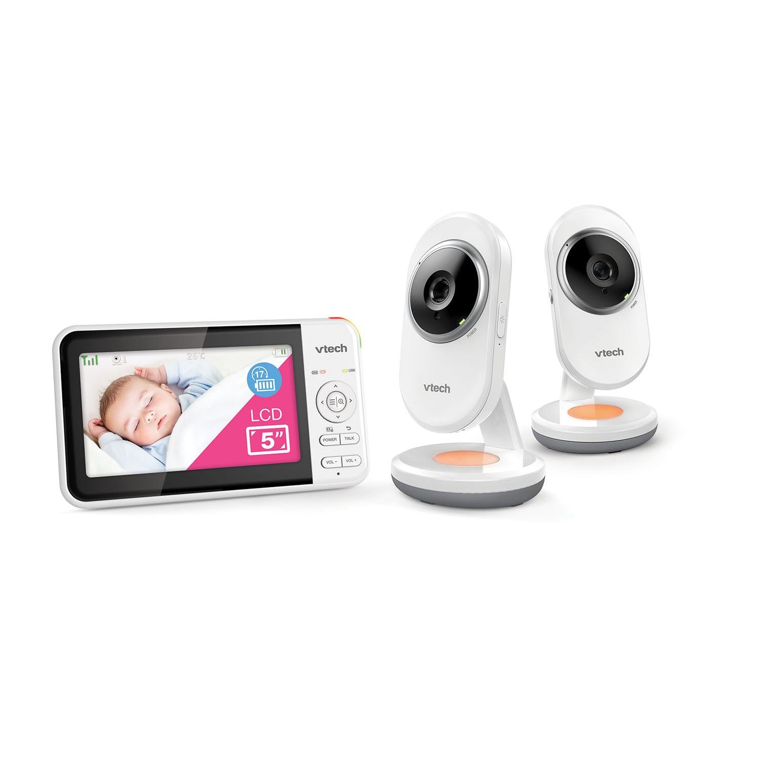 vtech bm5250n 5" full colour video & audio baby monitor (2-cam)